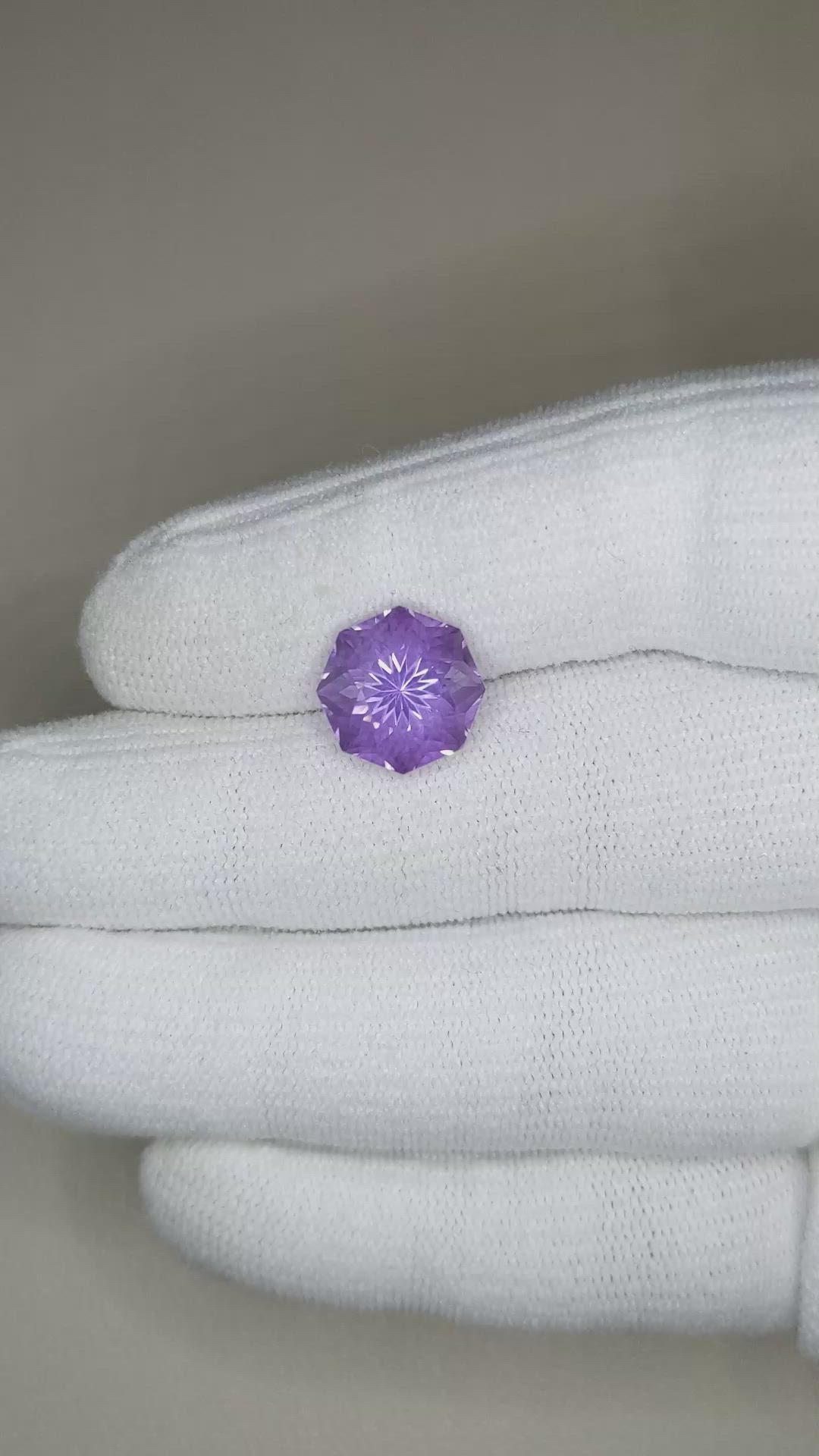 5.20 Ct. Purple Amethyst from Brazil Size Video