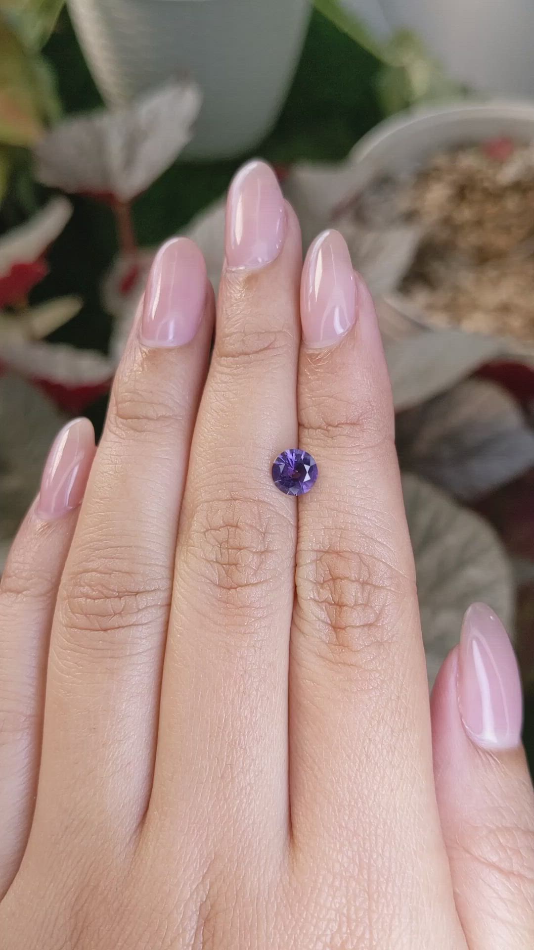 0.84 Ct. Purple Spinel from Ceylon (Sri Lanka) Size Video