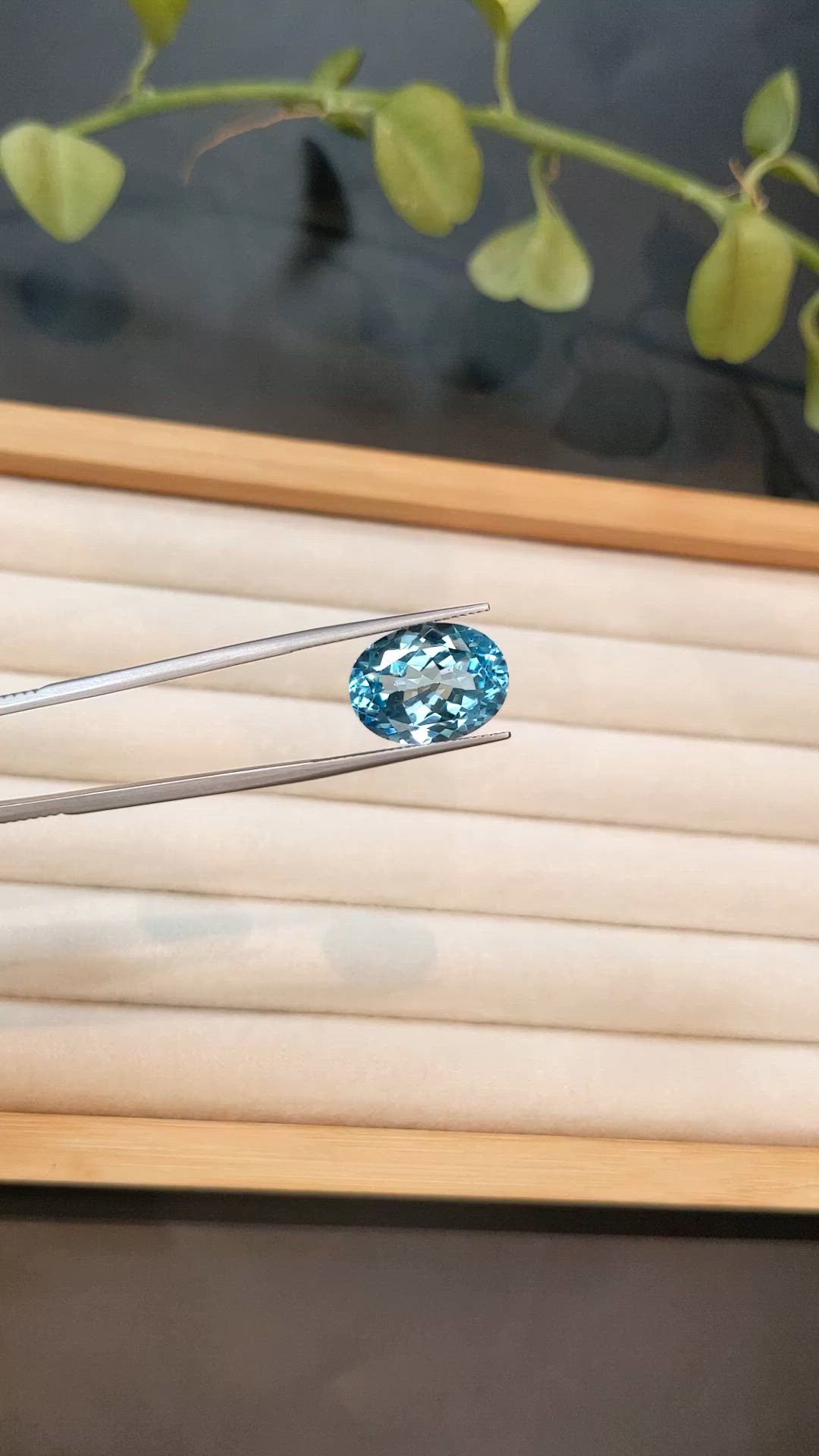 12.63 Ct. Sky Blue Topaz from Brazil Size Video