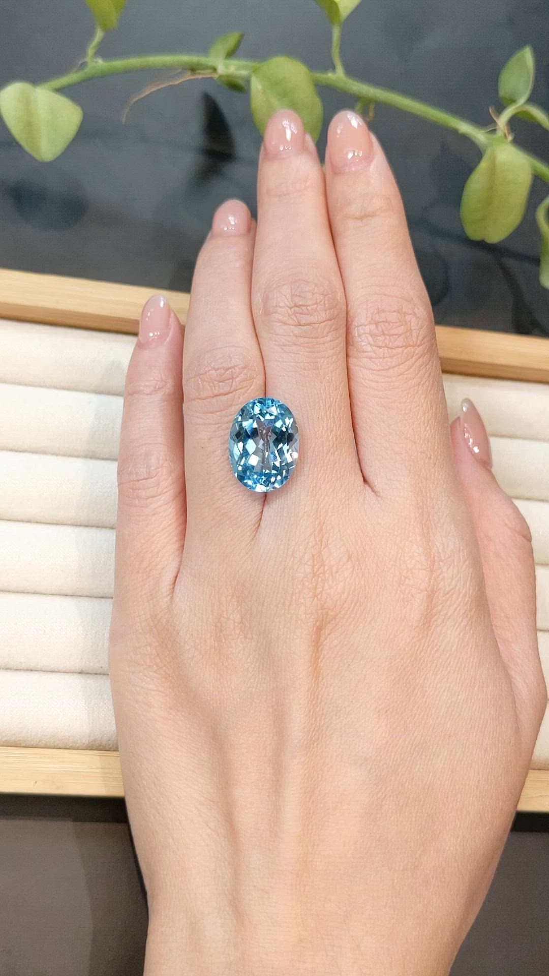 12.63 Ct. Sky Blue Topaz from Brazil Size Video