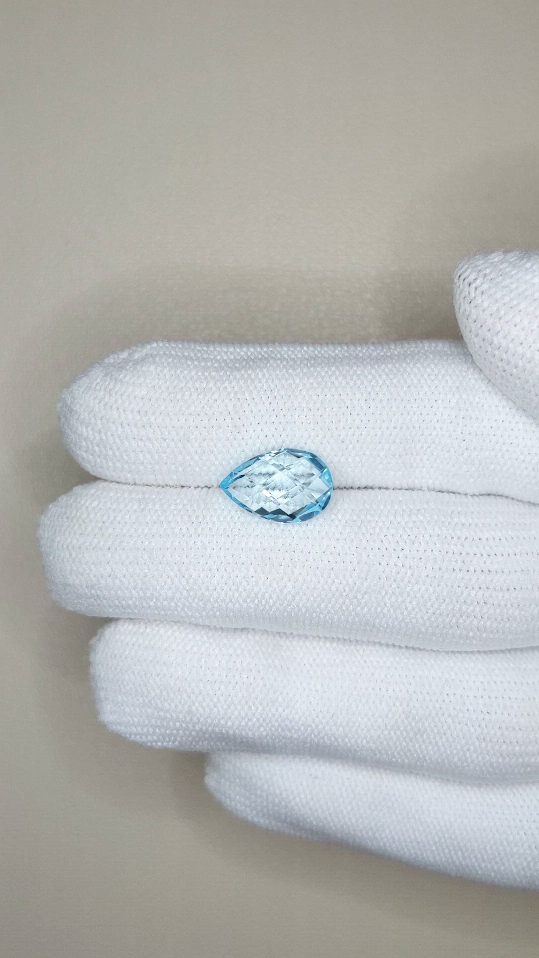 3.44 Ct. Sky Blue Topaz from Brazil Size Video