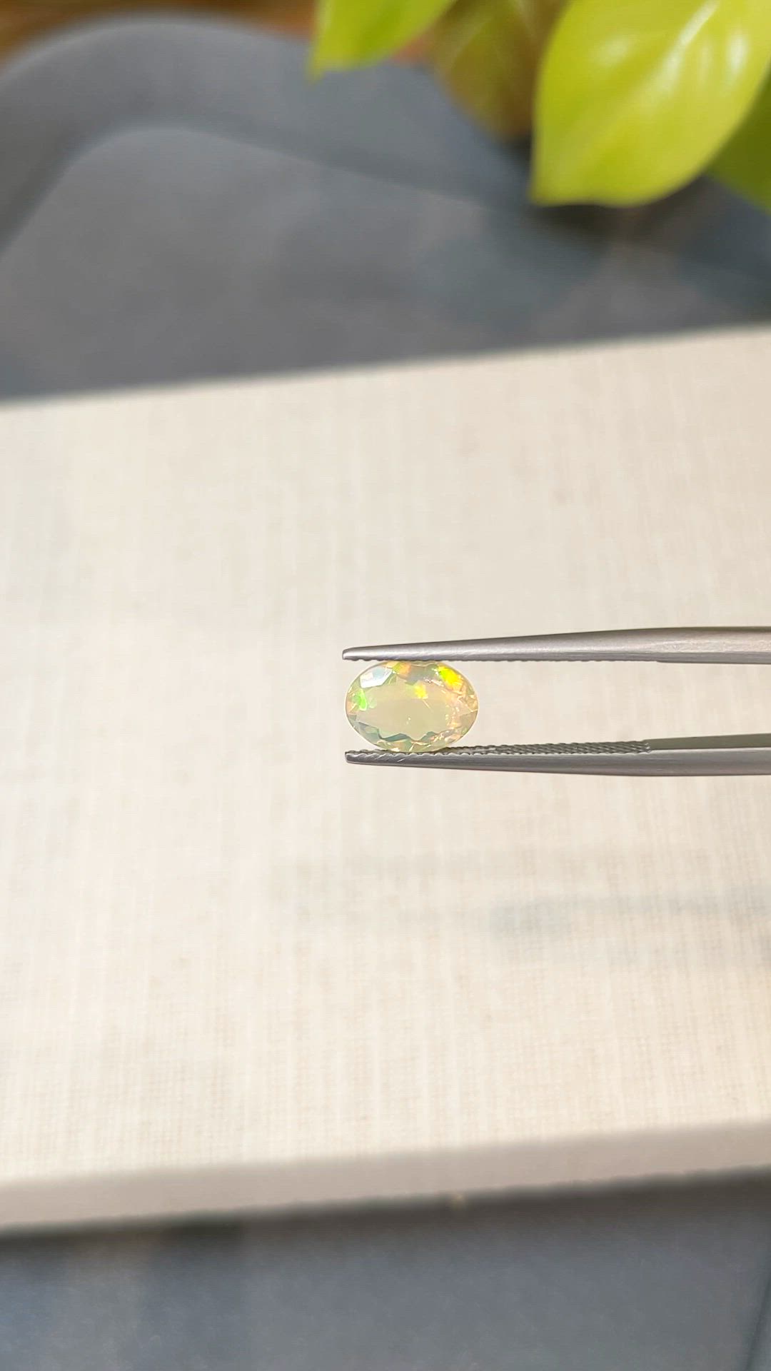 0.91 Ct. Multi Color White Opal from Ethiopia Size Video