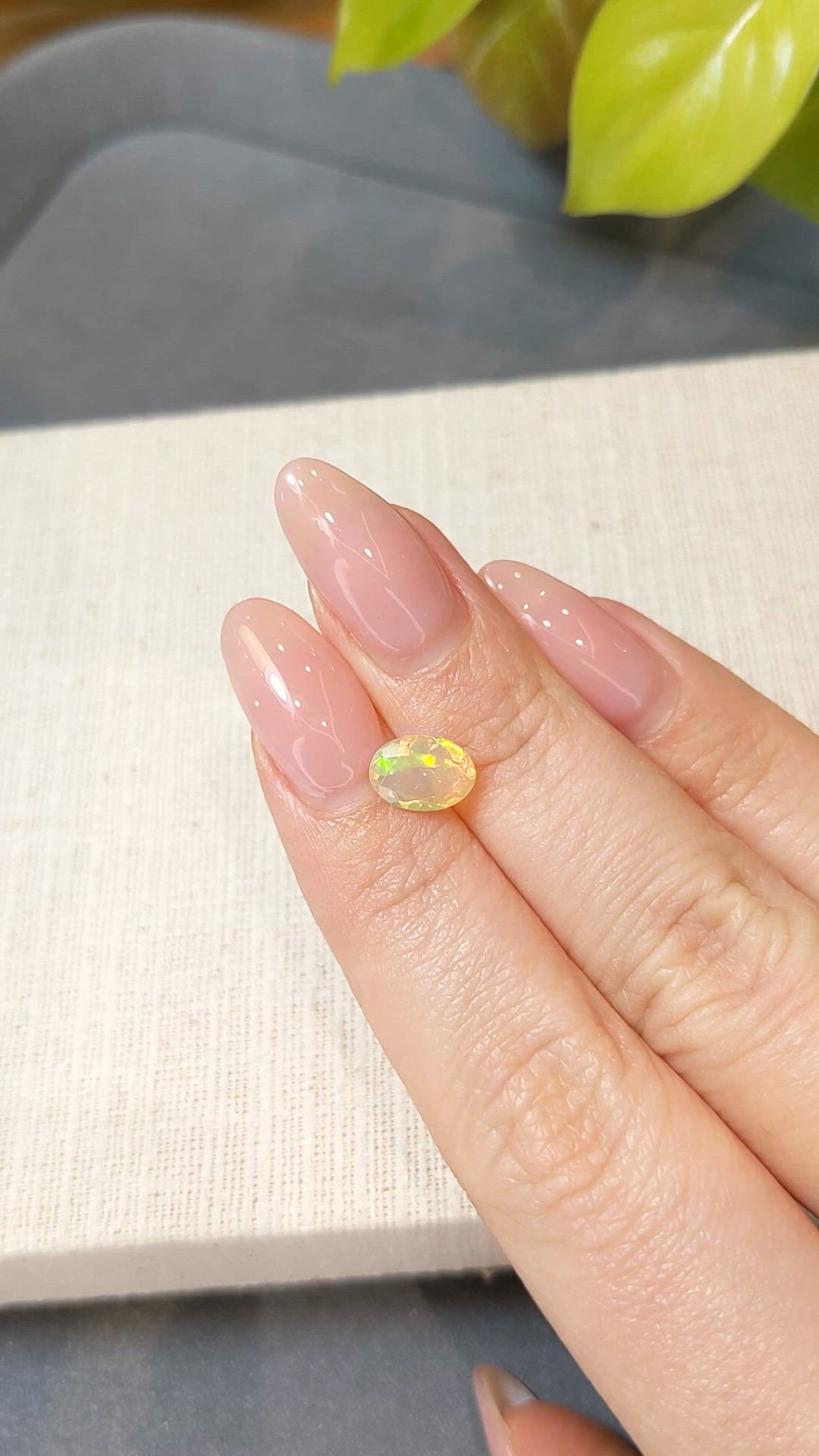 0.91 Ct. Multi Color White Opal from Ethiopia Size Video