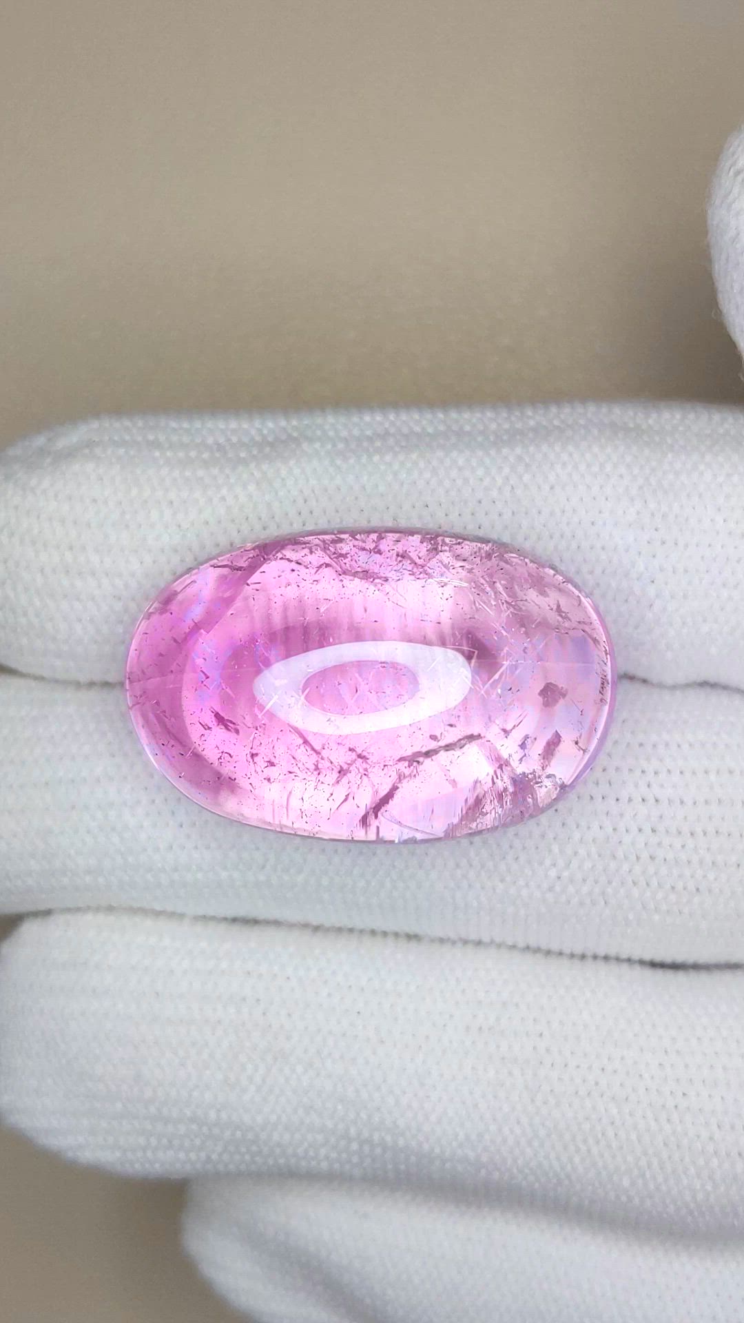 60.00 Ct. Pink Cabochon Kunzite from Afghanistan Size Video