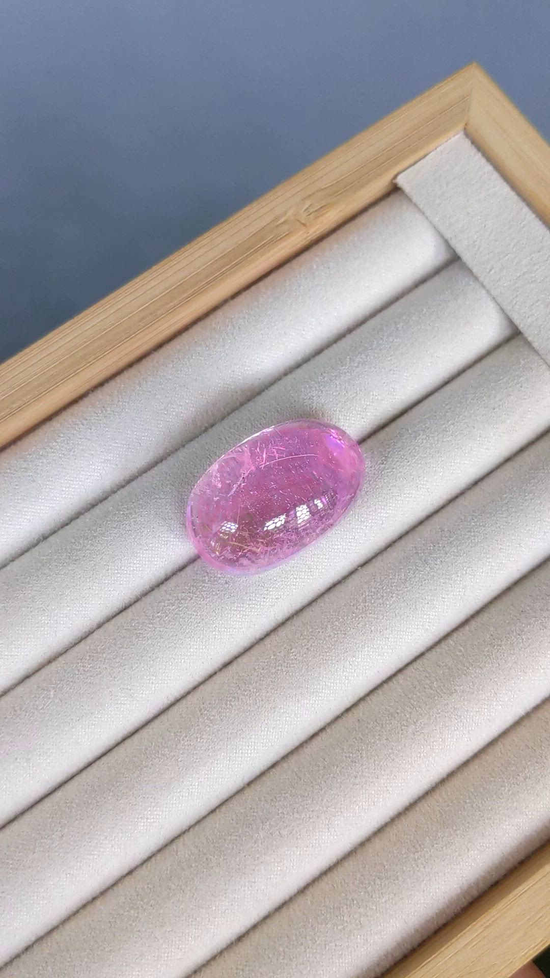 60.00 Ct. Pink Cabochon Kunzite from Afghanistan Size Video