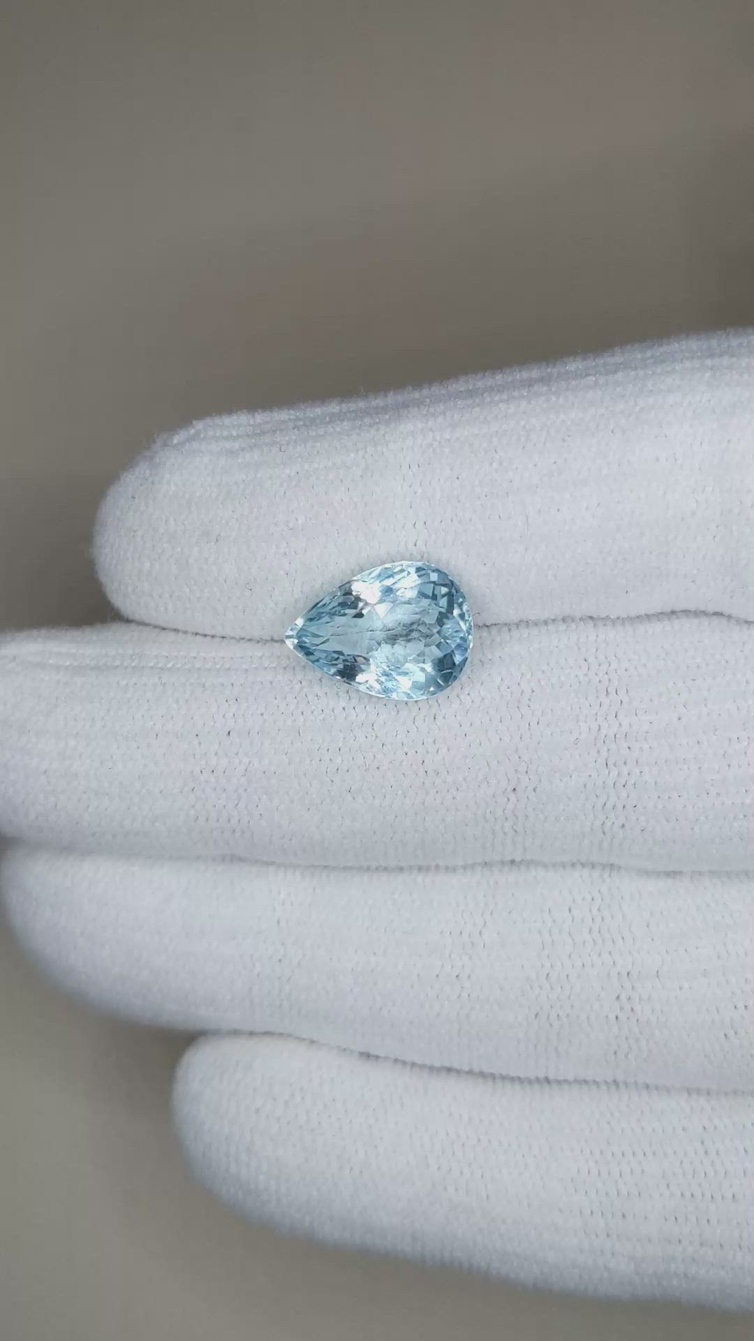 4.69 Ct. Blue Aquamarine from Brazil Size Video