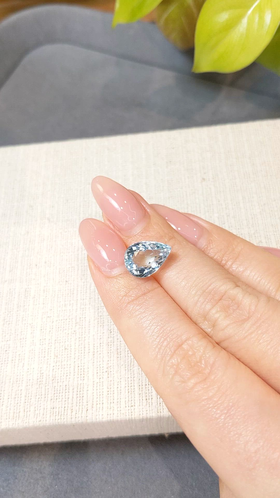 4.69 Ct. Blue Aquamarine from Brazil Size Video
