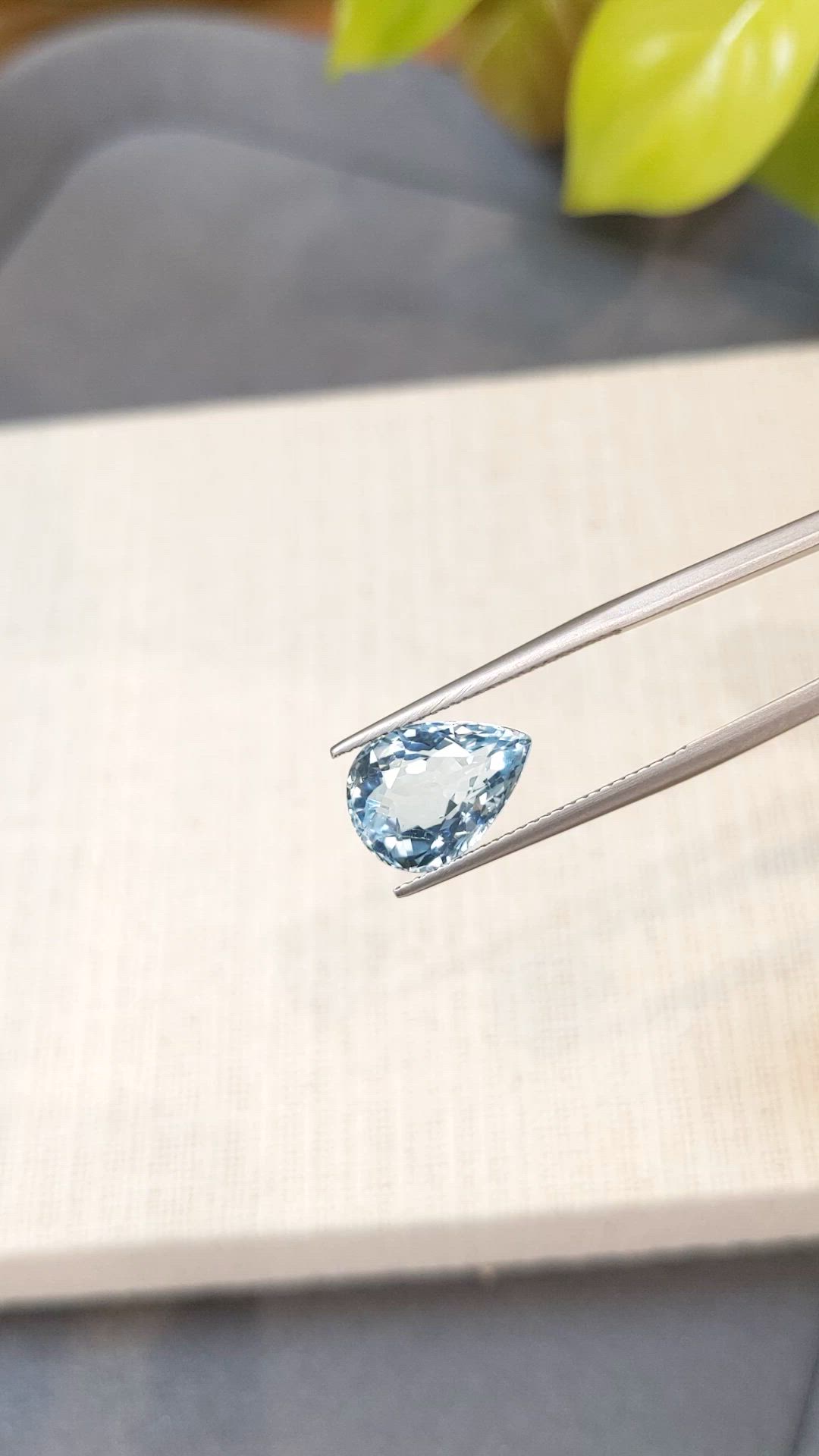 4.69 Ct. Blue Aquamarine from Brazil Size Video