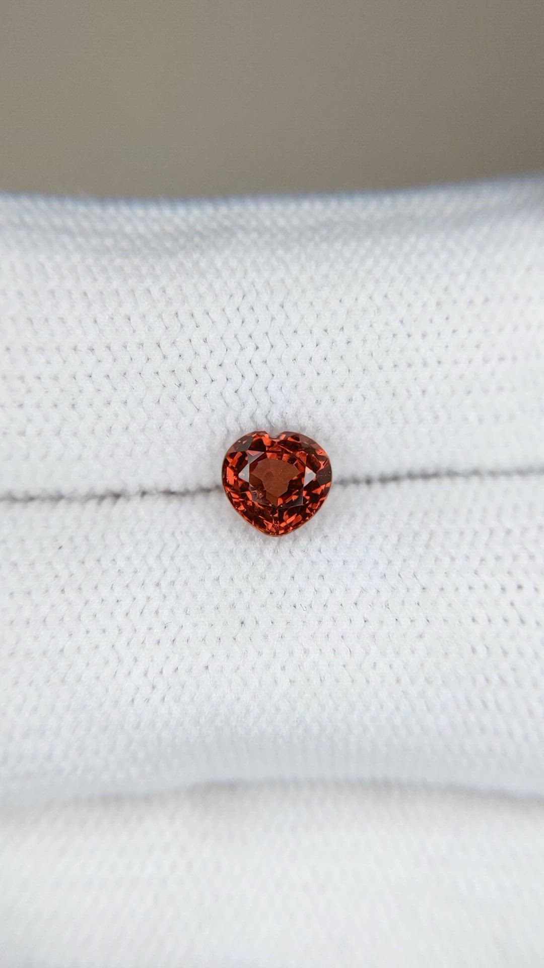 0.96 Ct. Orangish Red Garnet from Ceylon (Sri Lanka) Size Video