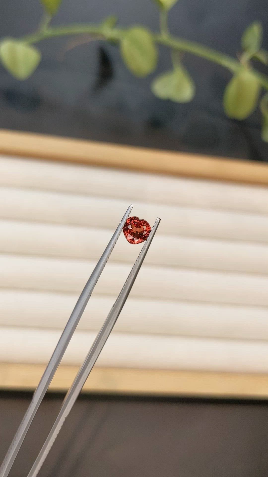 0.96 Ct. Orangish Red Garnet from Ceylon (Sri Lanka) Size Video