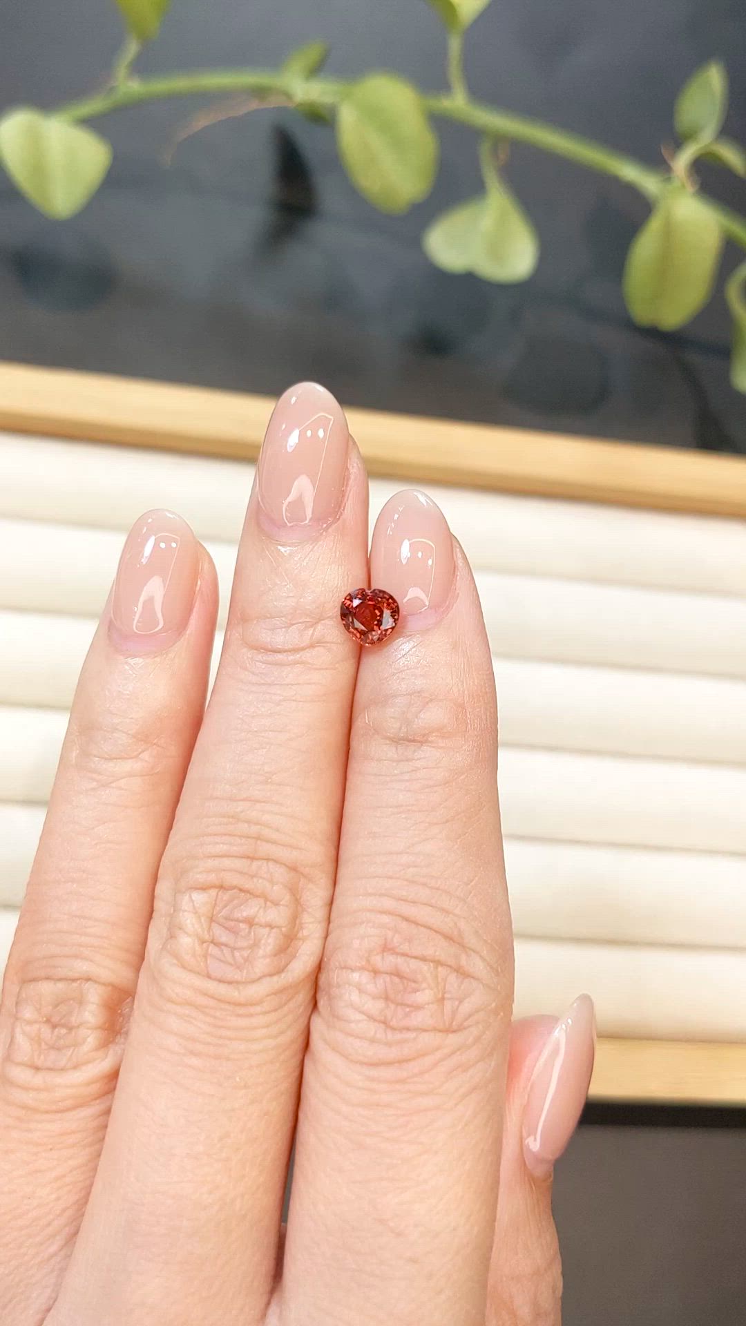 0.96 Ct. Orangish Red Garnet from Ceylon (Sri Lanka) Size Video