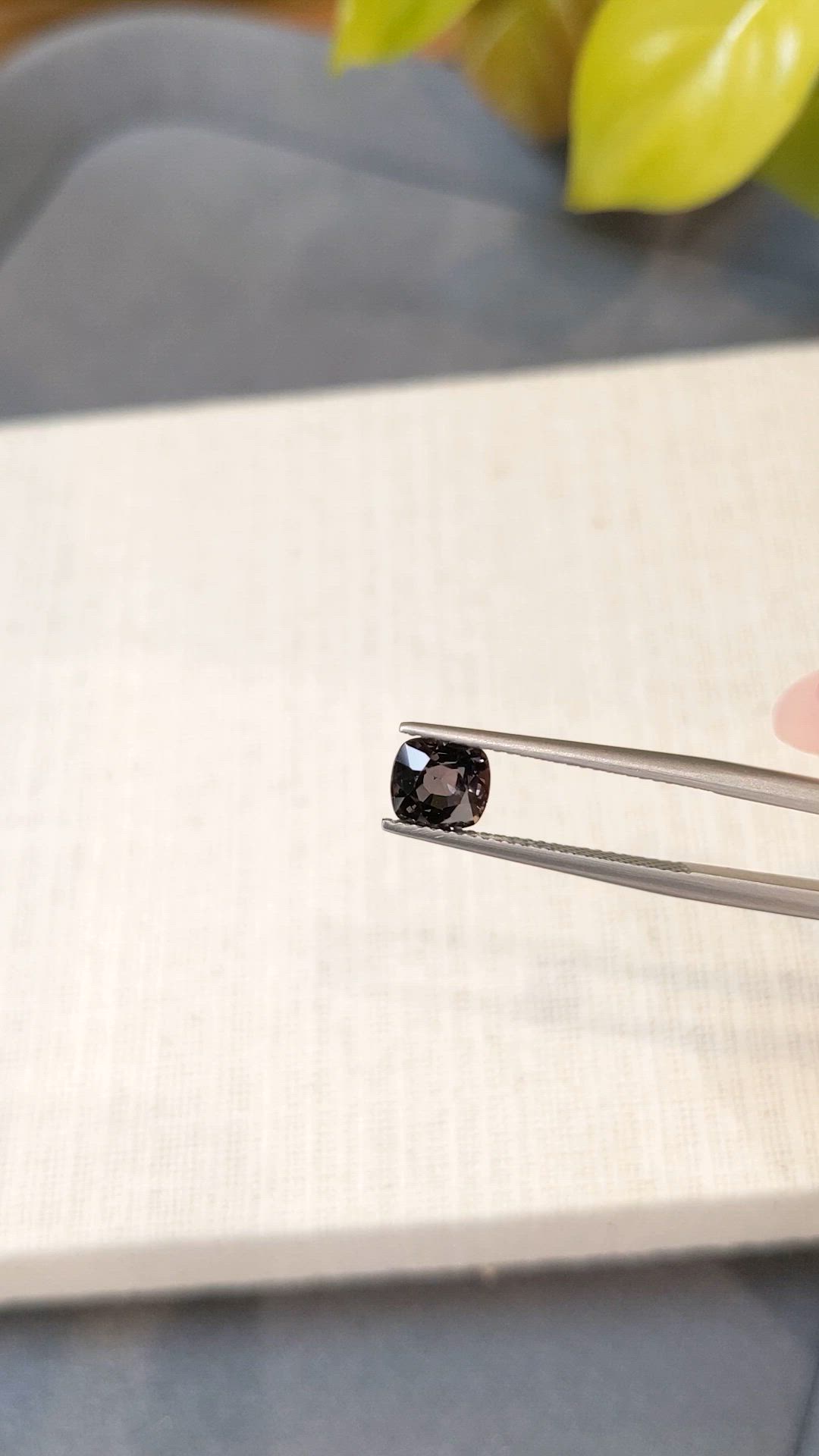 1.33 Ct. Purplish Grey Spinel from Burma (Myanmar) Size Video