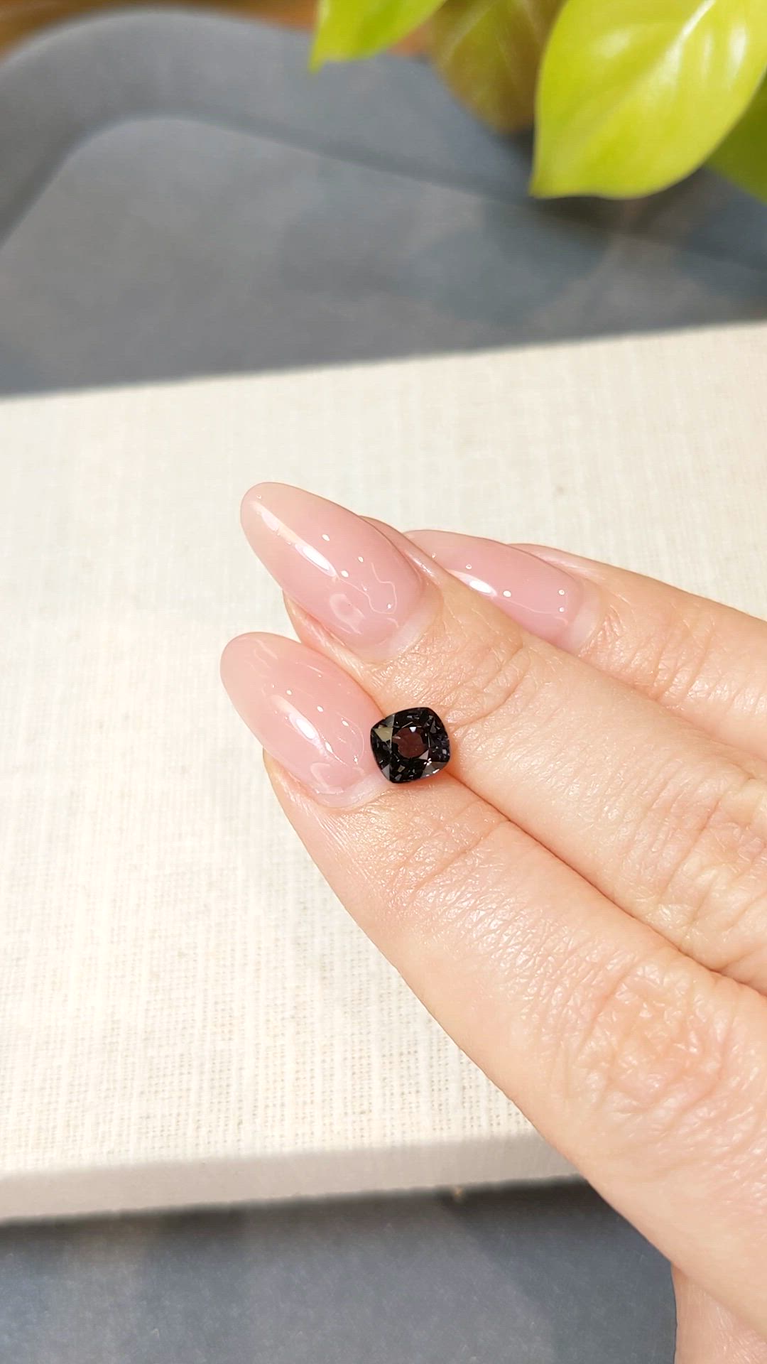 1.33 Ct. Purplish Grey Spinel from Burma (Myanmar) Size Video