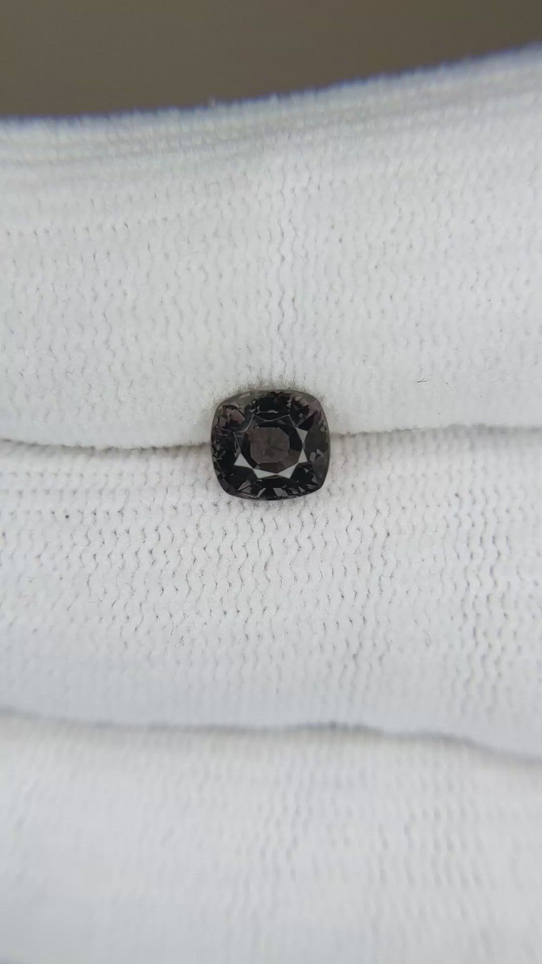 1.33 Ct. Purplish Grey Spinel from Burma (Myanmar) Size Video