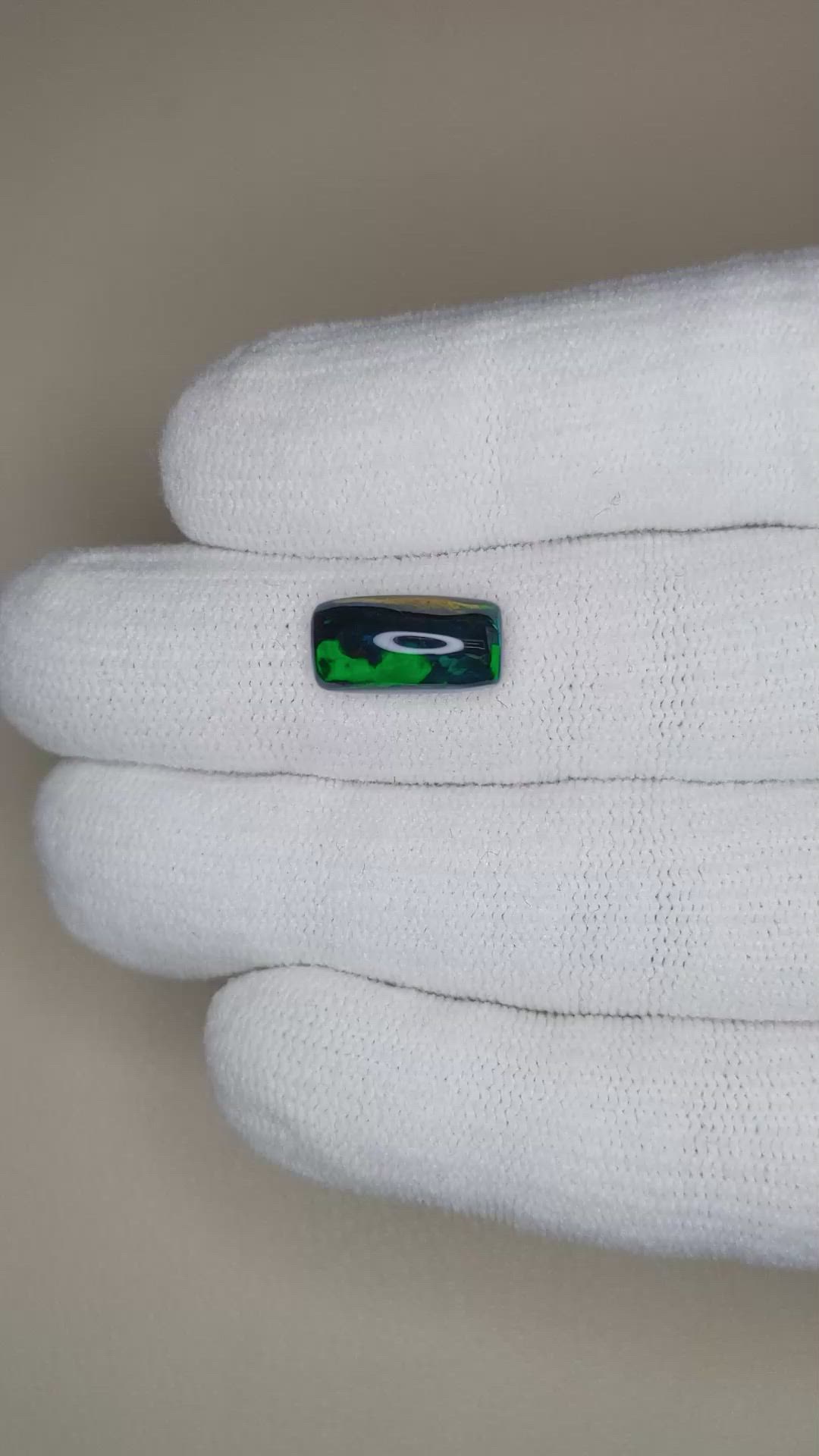 2.24 Ct. Multi Color Cabochon Black Opal from Ethiopia Size Video