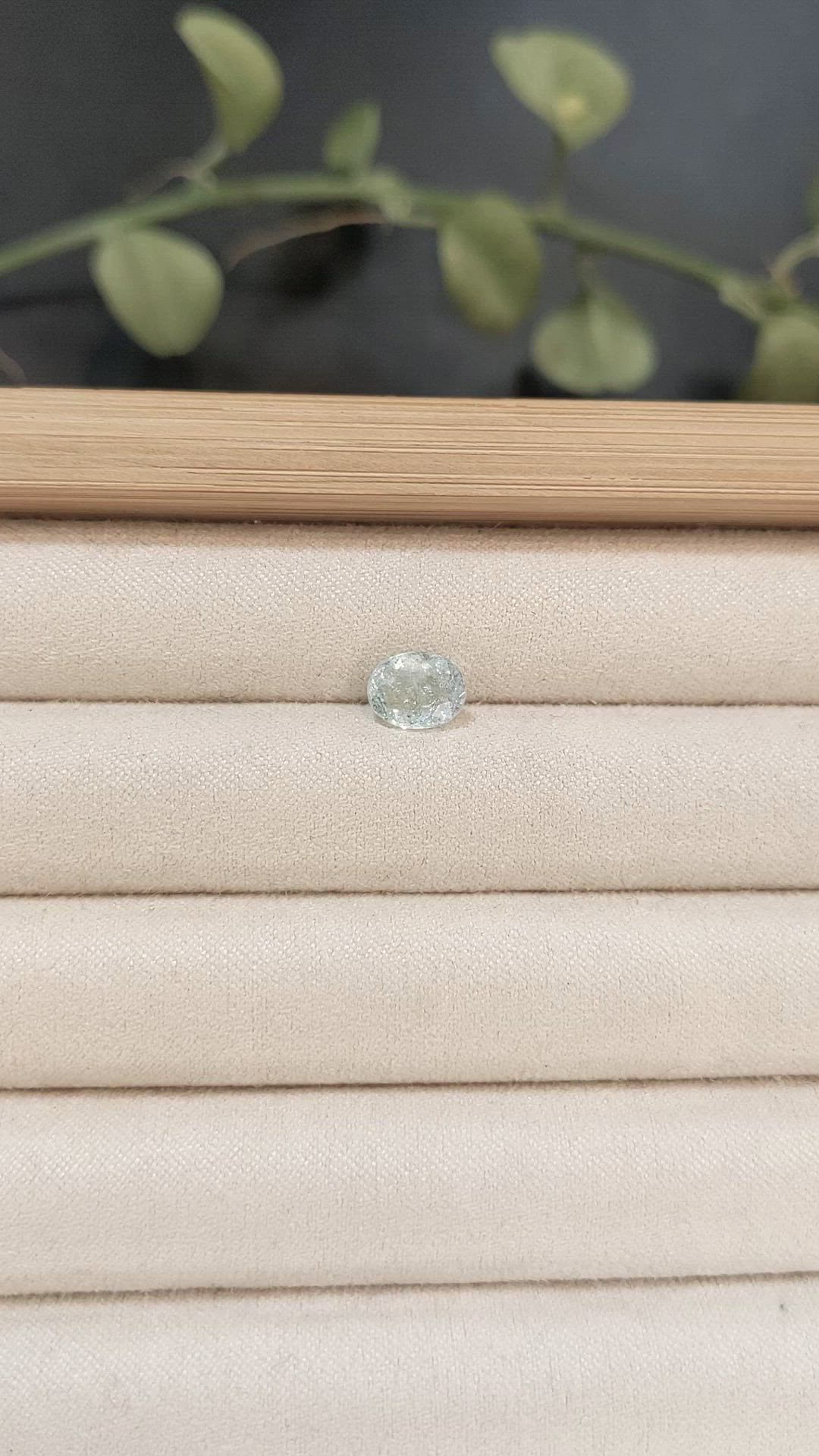 1.38 Ct. Greenish Blue Paraiba Tourmaline from Mozambique Size Video