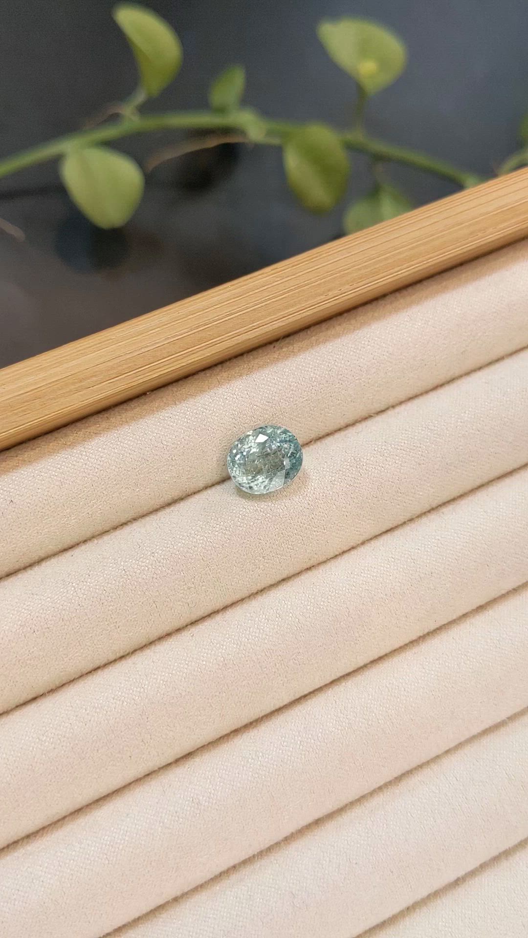 4.03 Ct. Greenish Blue Paraiba Tourmaline from Mozambique Size Video