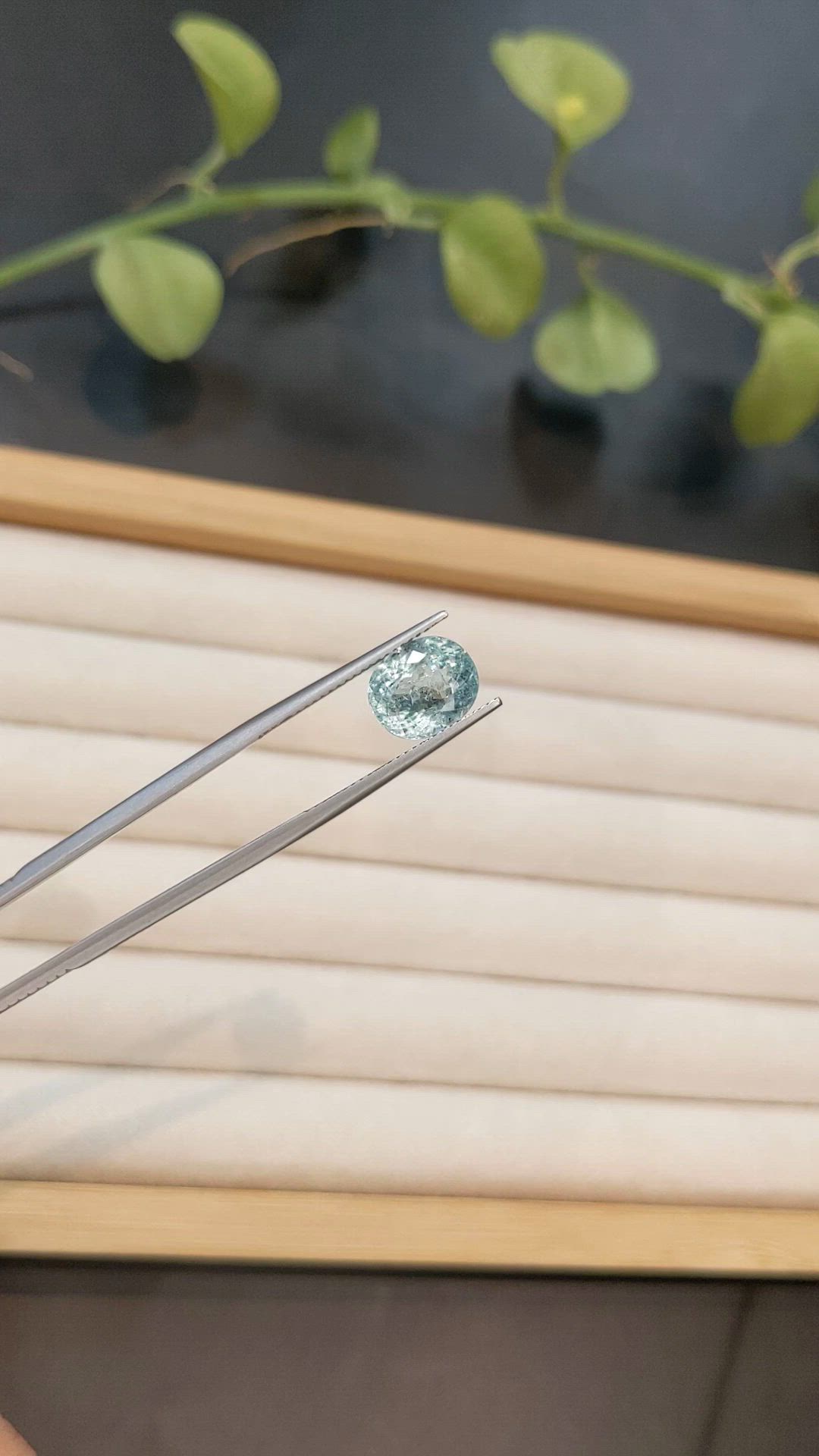 4.03 Ct. Greenish Blue Paraiba Tourmaline from Mozambique Size Video