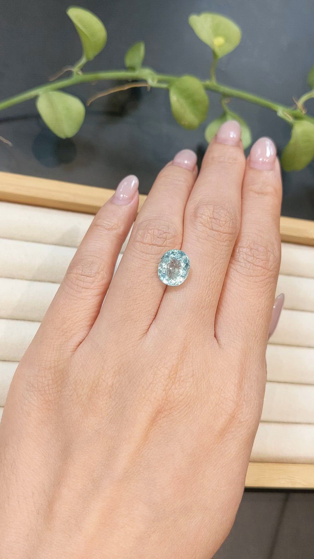4.03 Ct. Greenish Blue Paraiba Tourmaline from Mozambique Size Video
