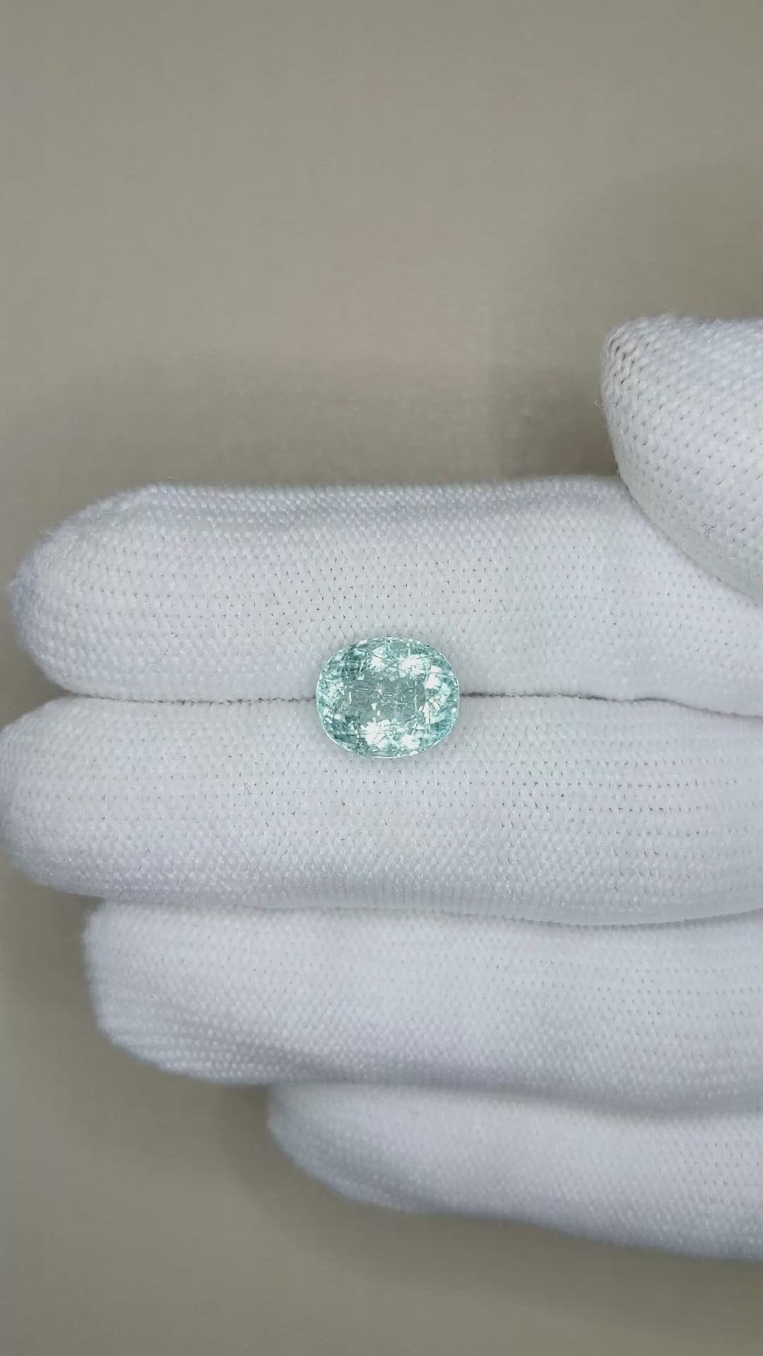 4.03 Ct. Greenish Blue Paraiba Tourmaline from Mozambique Size Video