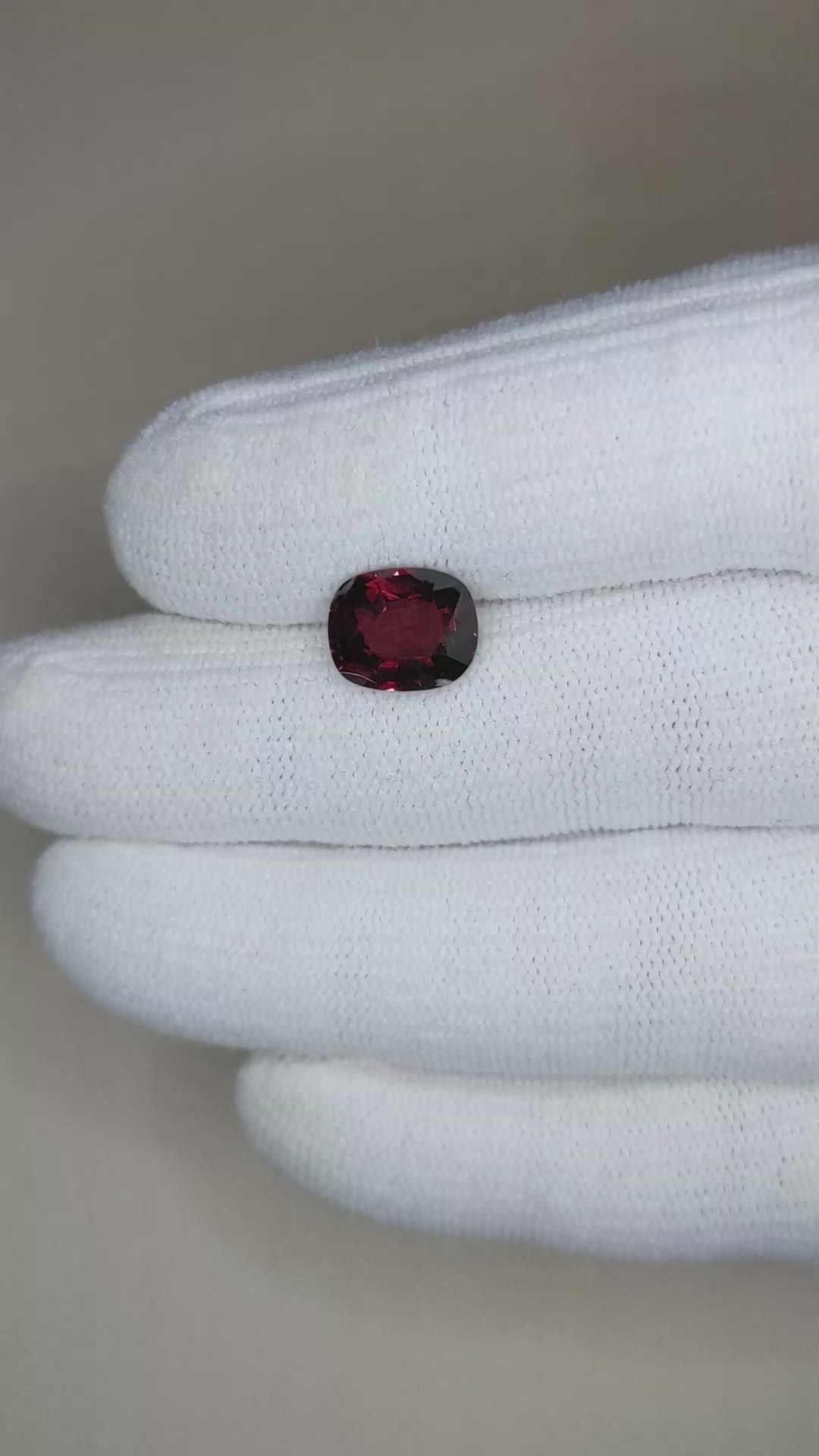 3.24 Ct. Red Spinel from Burma (Myanmar) Size Video