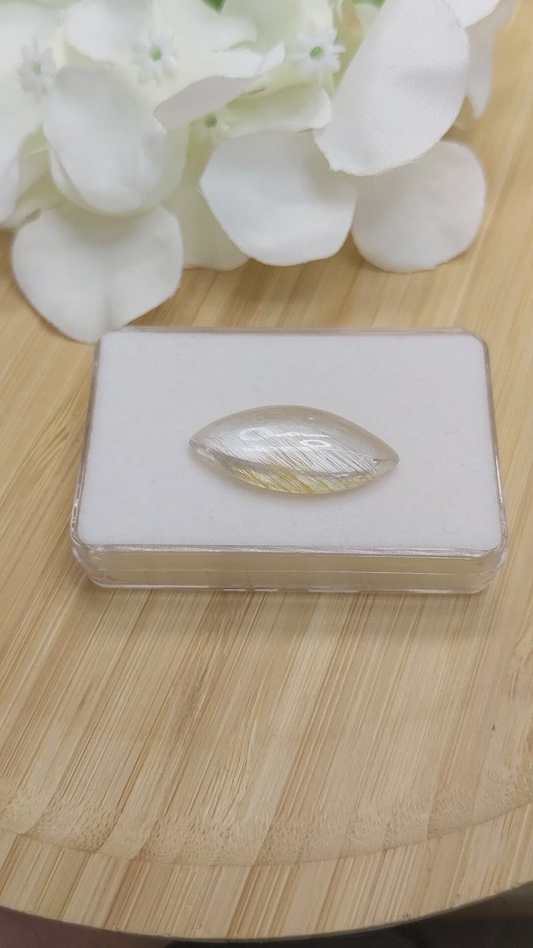 16.81 Ct. White Cabochon Topaz from Ceylon (Sri Lanka) Size Video