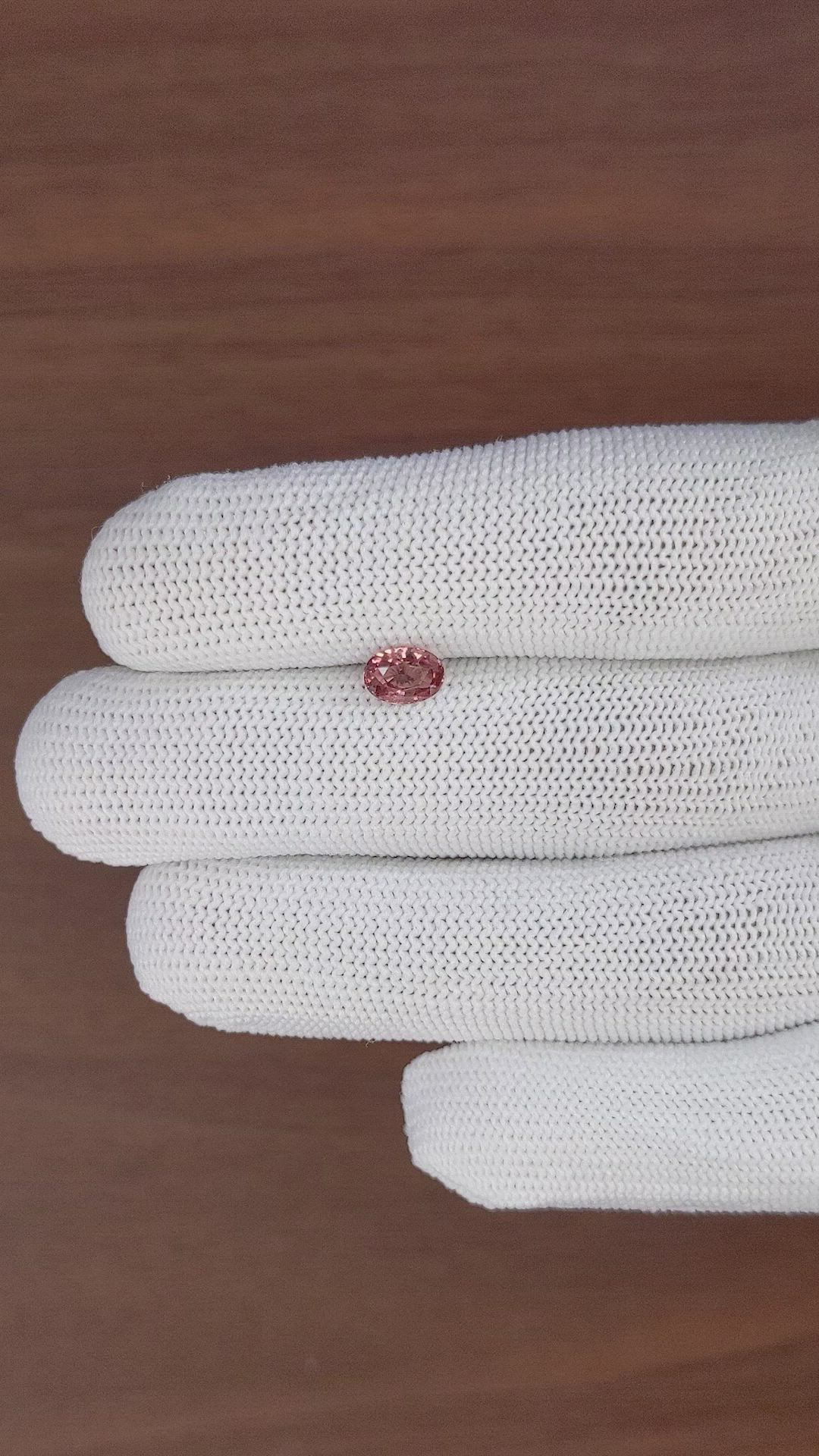 1.03 Ct. Orangish Pink Malaya Garnet from Tanzania Size Video