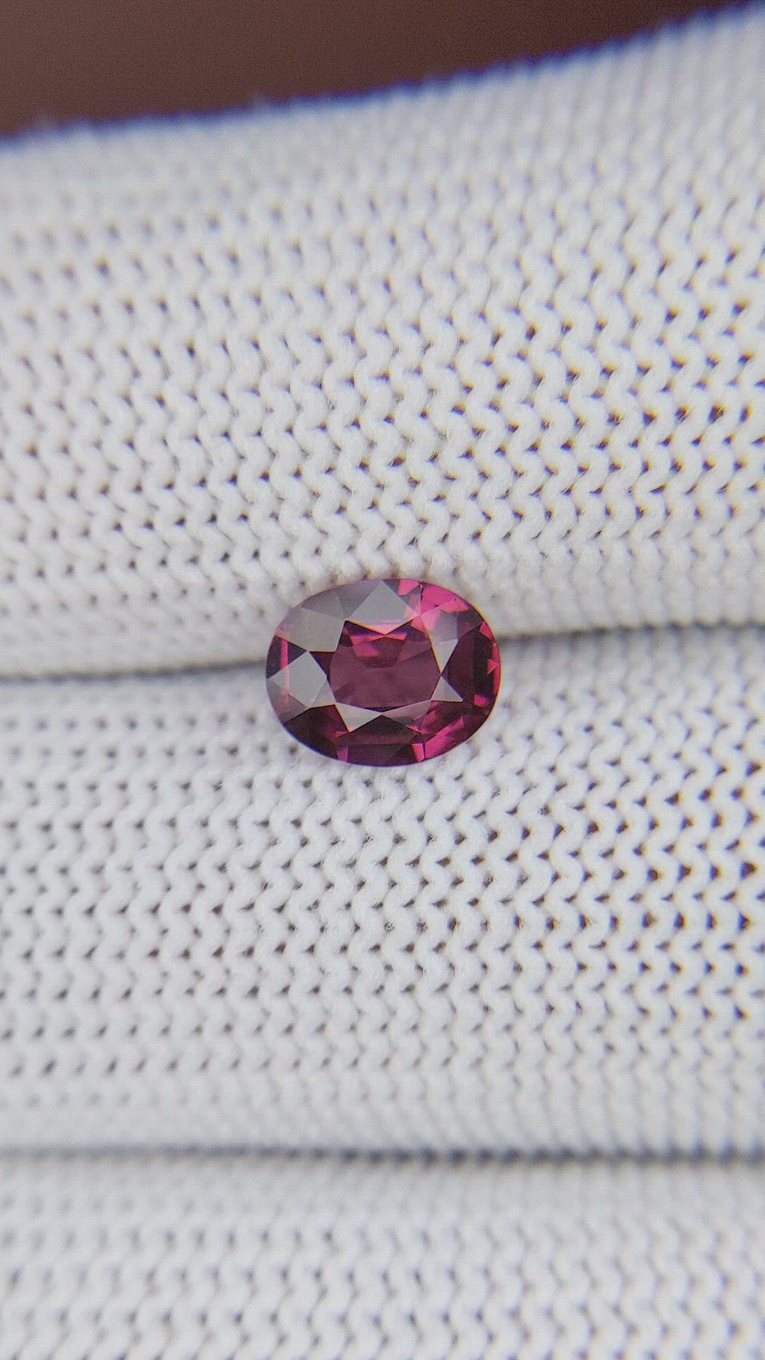 1.25 Ct. Reddish Pink Garnet from Ceylon (Sri Lanka) Size Video