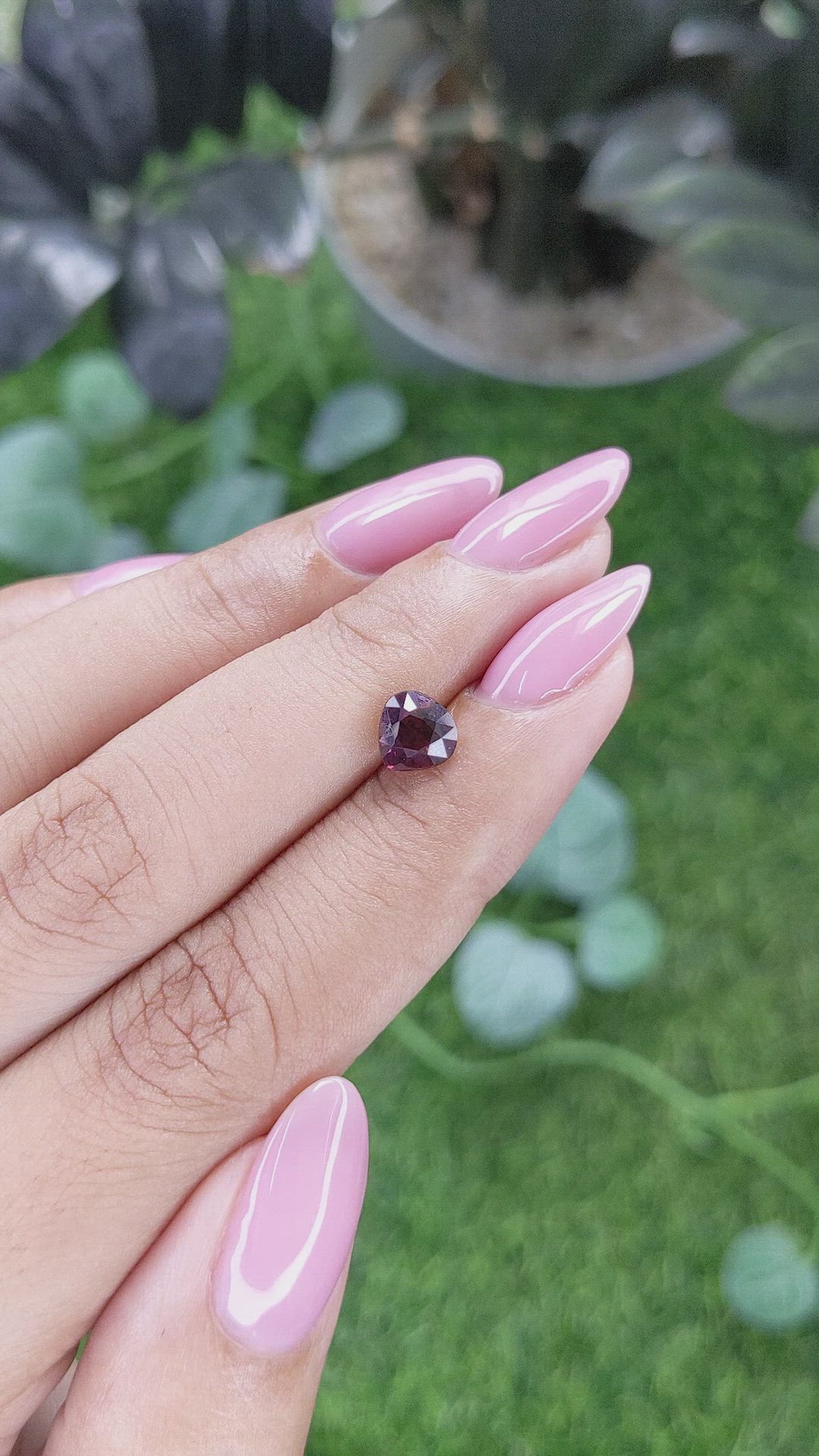 1.45 Ct. Purplish Pink Garnet from Ceylon (Sri Lanka) Size Video