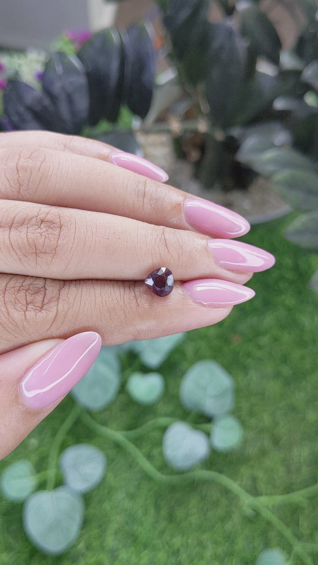 1.45 Ct. Purplish Pink Garnet from Ceylon (Sri Lanka) Size Video