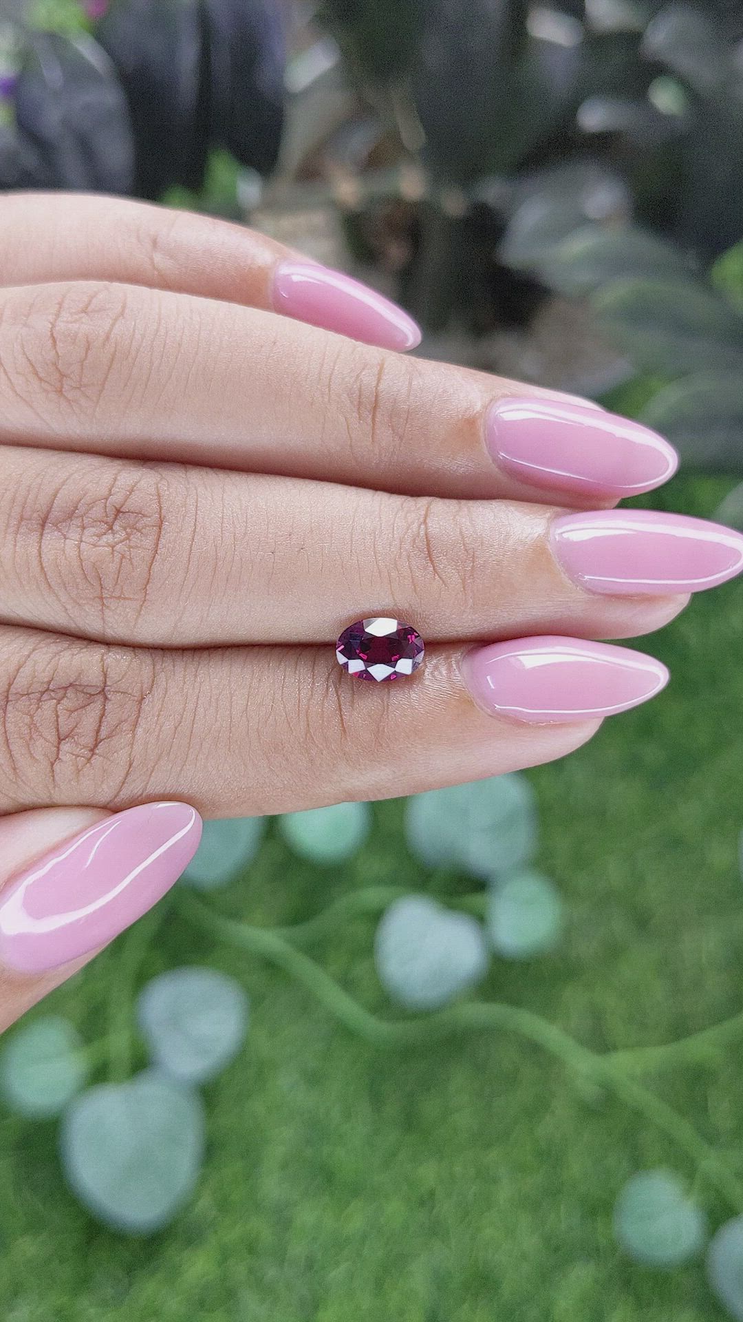 1.26 Ct. Reddish Pink Garnet from Ceylon (Sri Lanka) Size Video