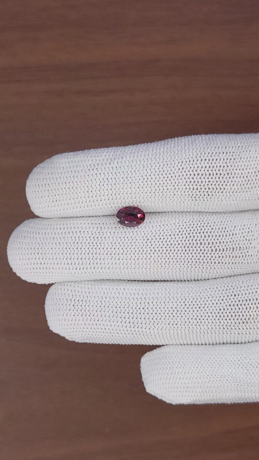 1.26 Ct. Reddish Pink Garnet from Ceylon (Sri Lanka) Size Video