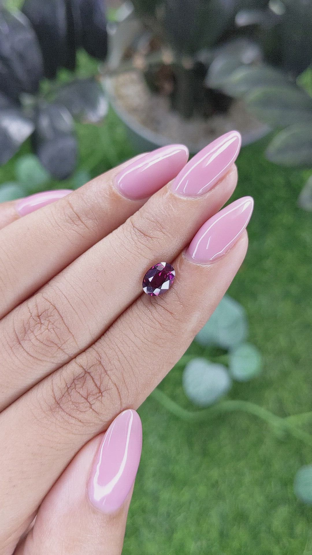 1.26 Ct. Reddish Pink Garnet from Ceylon (Sri Lanka) Size Video