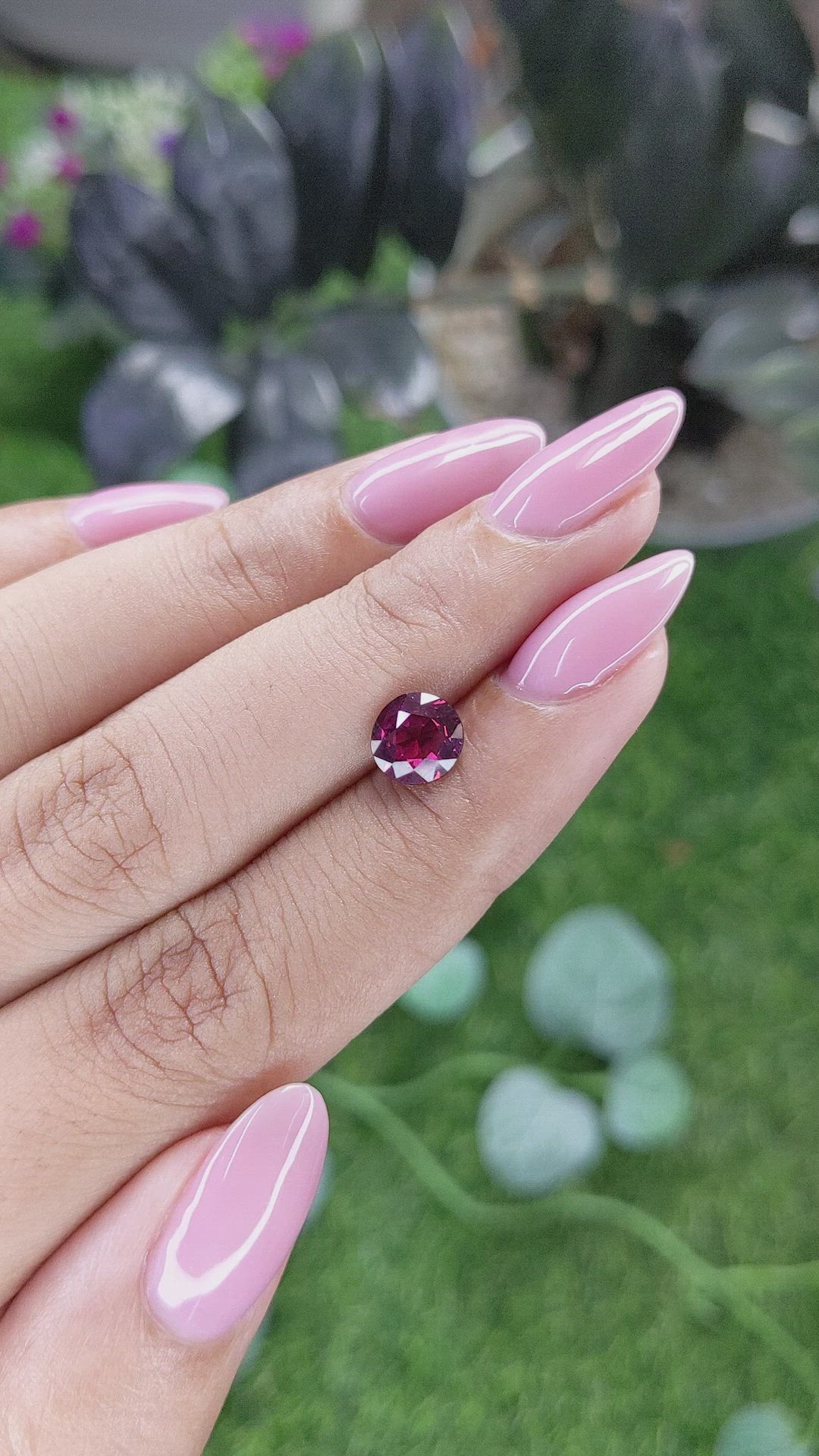 1.32 Ct. Reddish Pink Garnet from Ceylon (Sri Lanka) Size Video