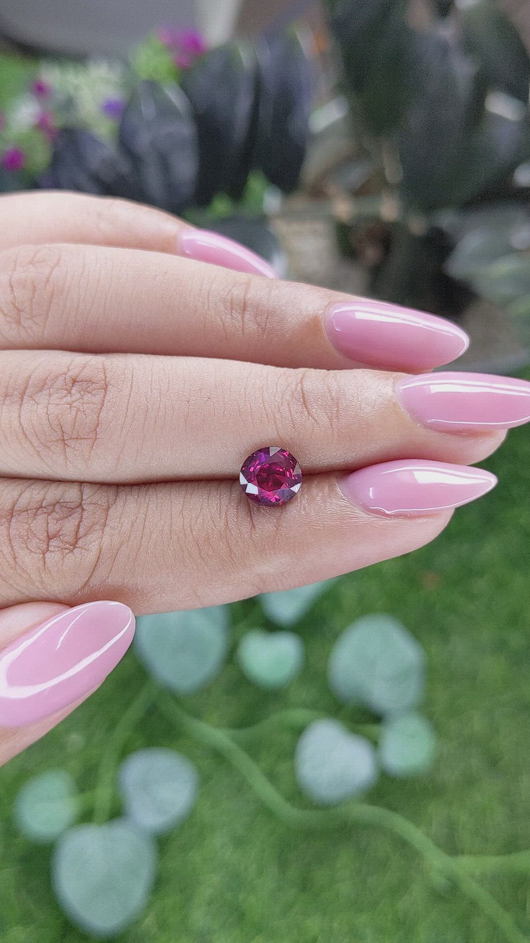 1.32 Ct. Reddish Pink Garnet from Ceylon (Sri Lanka) Size Video
