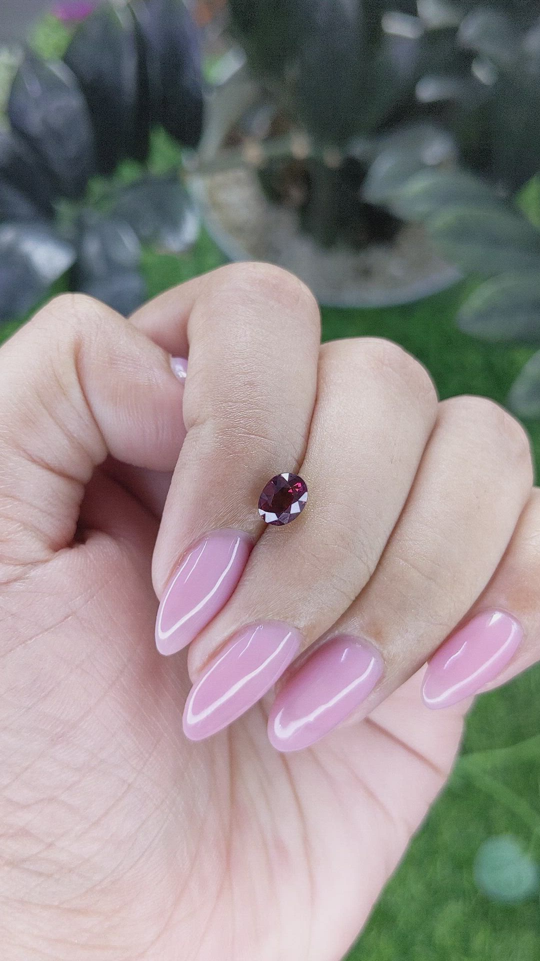 1.08 Ct. Reddish Pink Garnet from Ceylon (Sri Lanka) Size Video