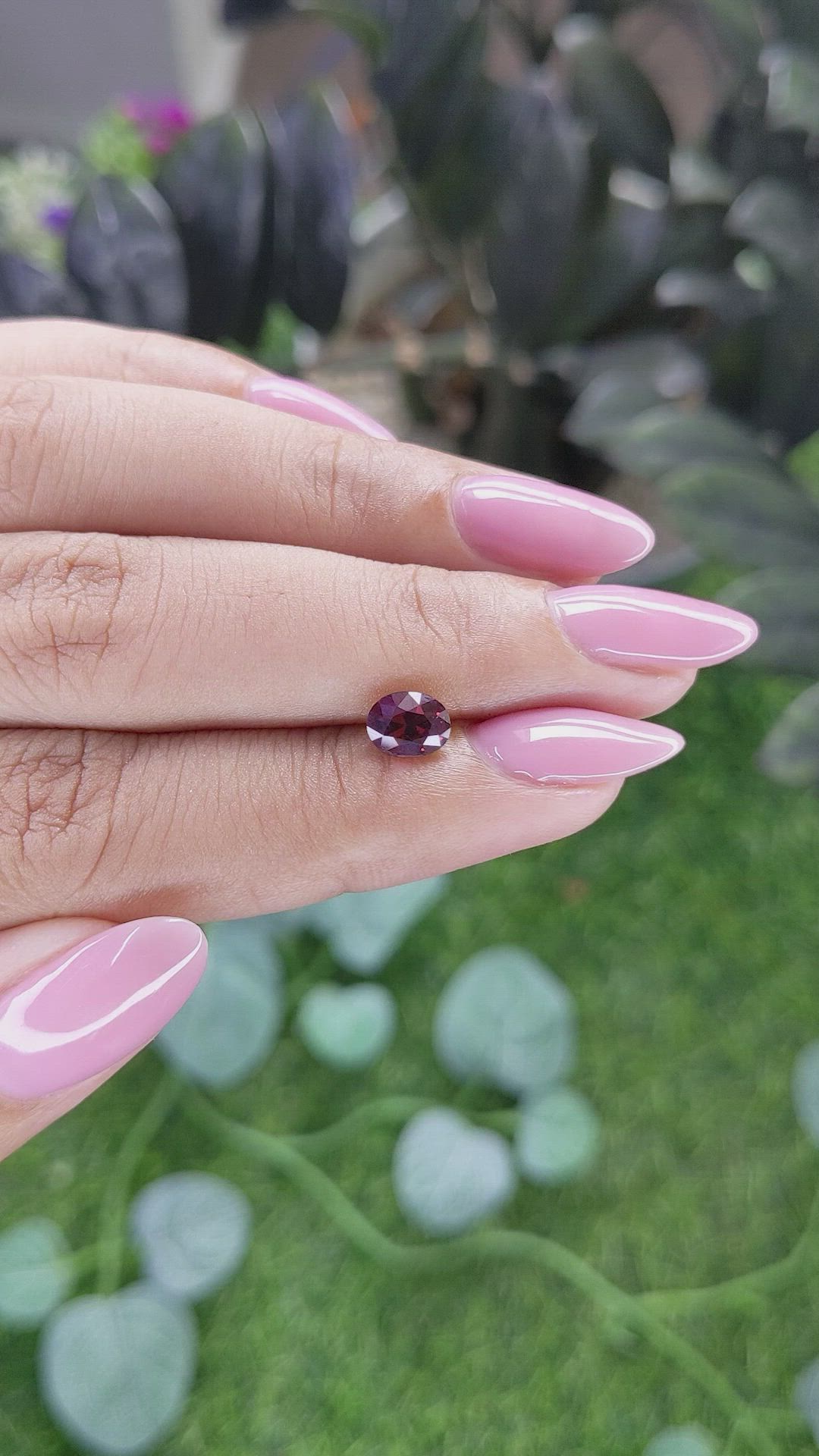 1.08 Ct. Reddish Pink Garnet from Ceylon (Sri Lanka) Size Video