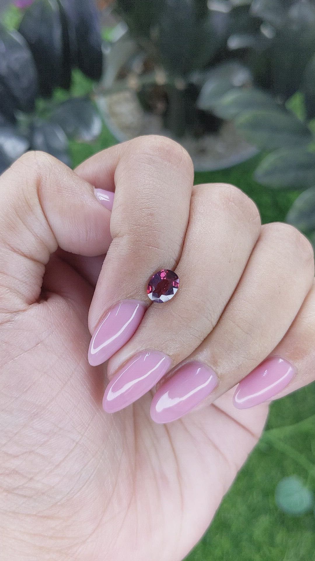 1.02 Ct. Reddish Pink Garnet from Ceylon (Sri Lanka) Size Video