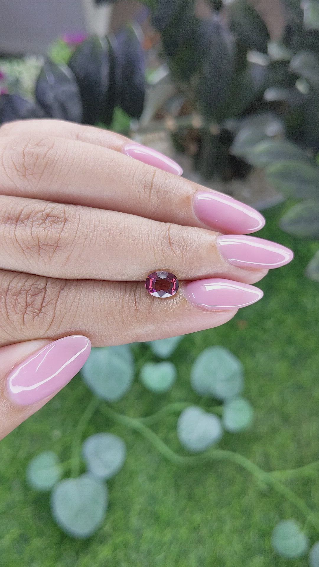 1.02 Ct. Reddish Pink Garnet from Ceylon (Sri Lanka) Size Video