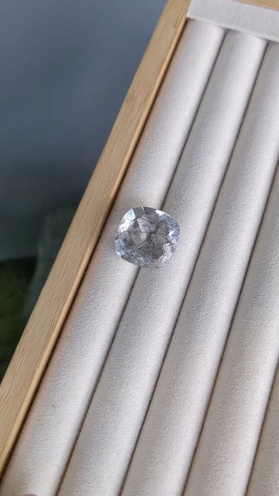 20.22 Ct. White Rutilated Quartz from Brazil Size Video