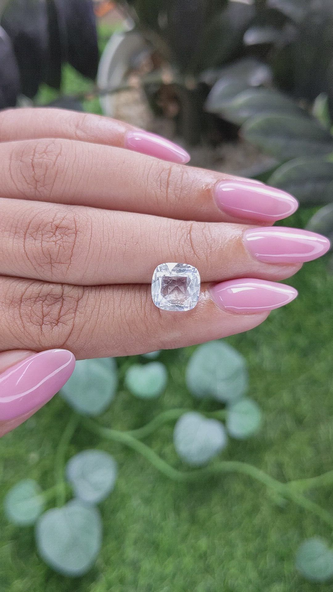 3.19 Ct. White Jeremejevite from Madagascar Size Video
