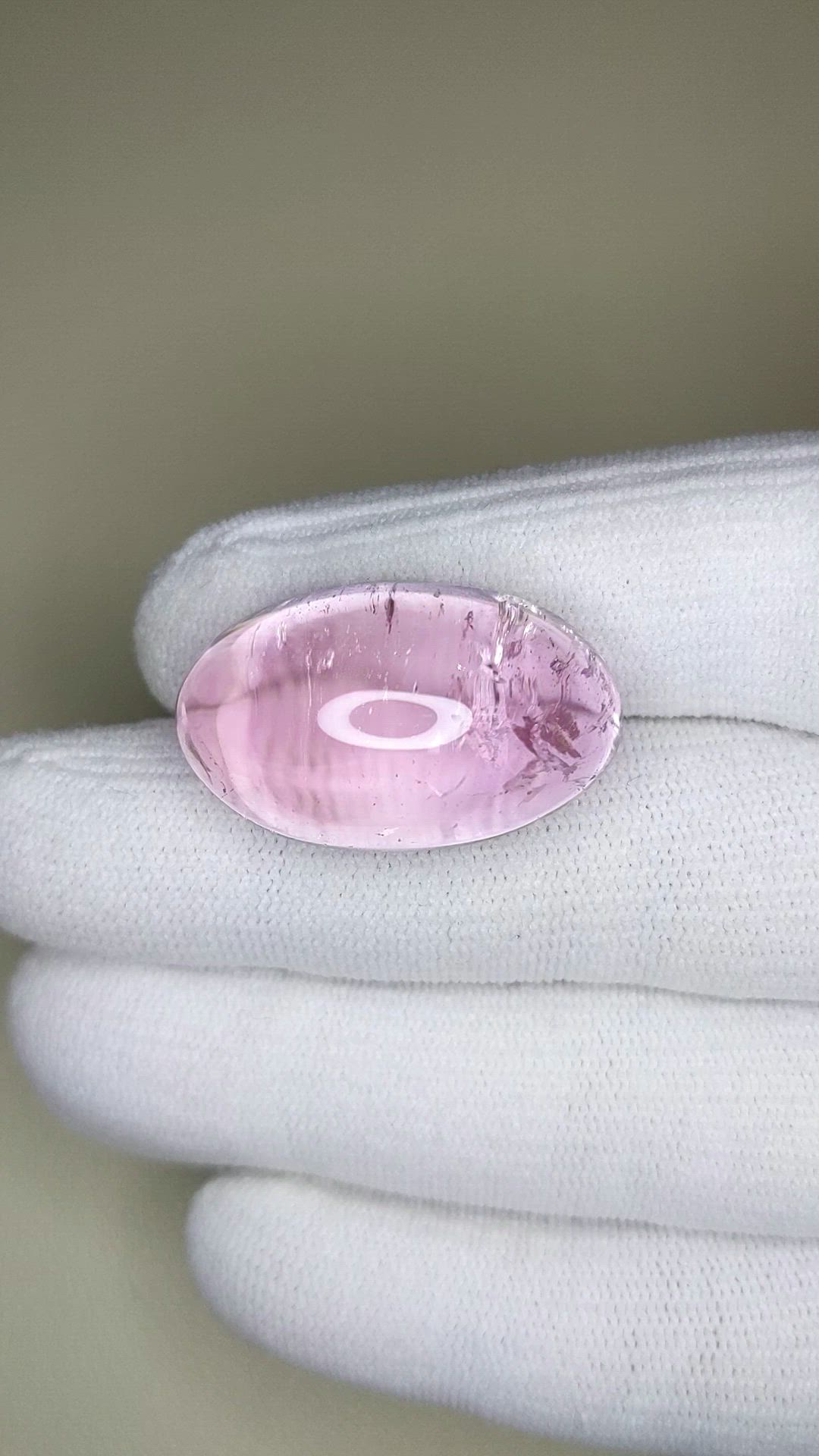 62.78 Ct. Pink Cabochon Kunzite from Brazil Size Video