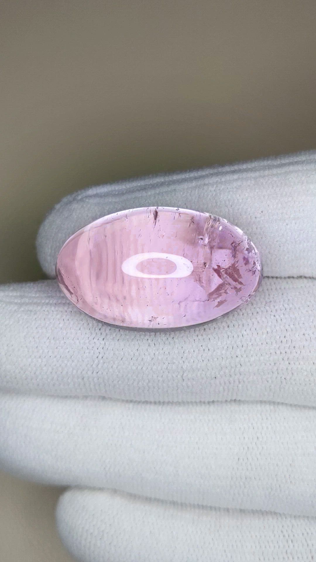 62.78 Ct. Pink Cabochon Kunzite from Brazil Size Video