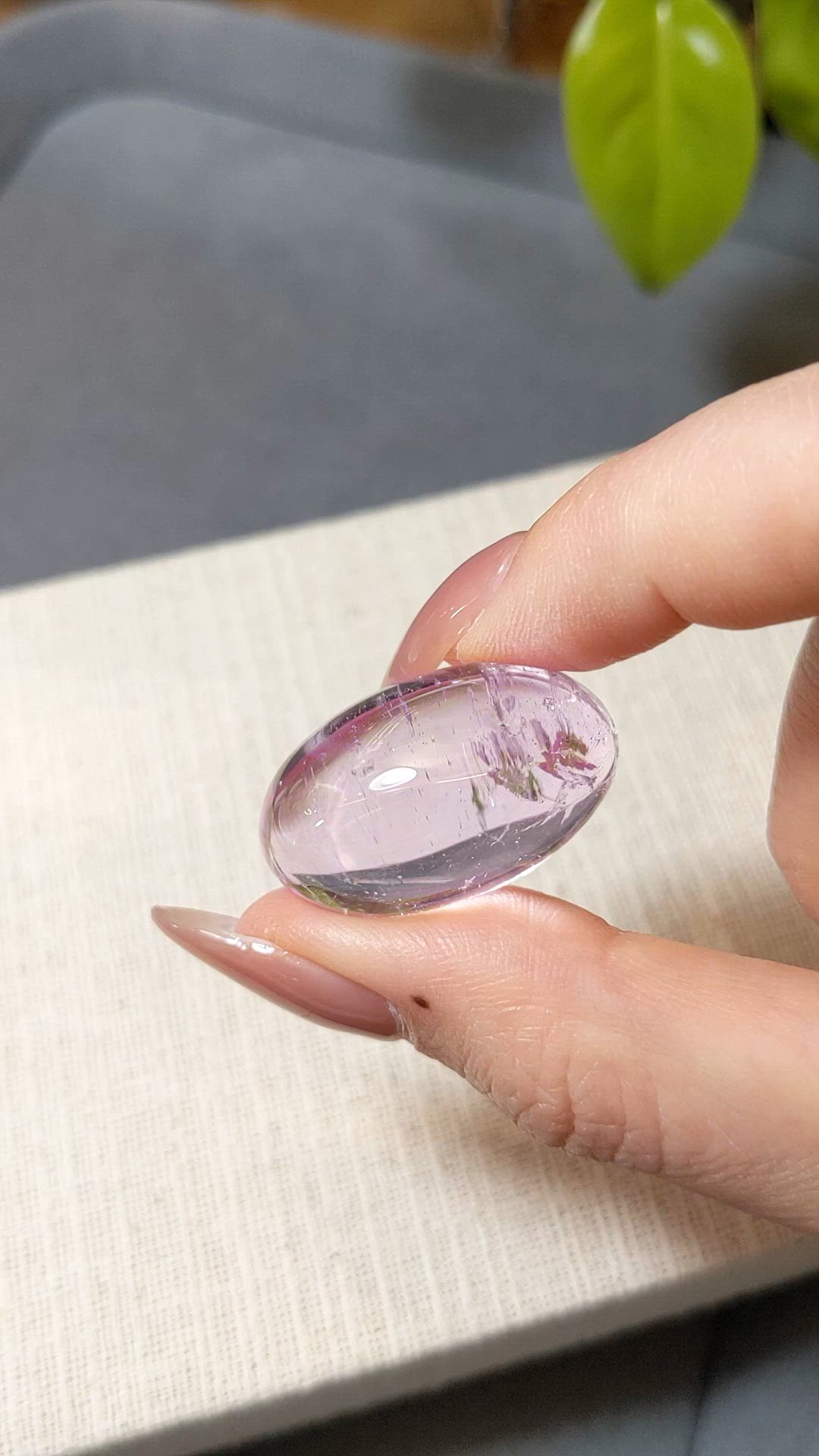 62.78 Ct. Pink Cabochon Kunzite from Brazil Size Video