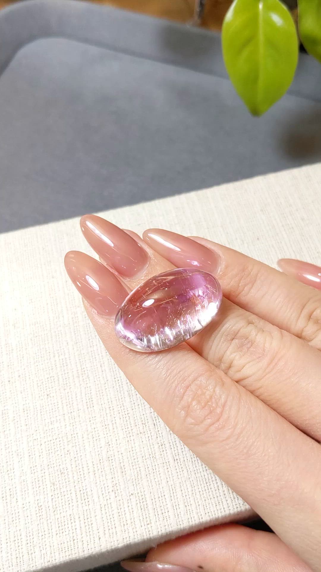62.78 Ct. Pink Cabochon Kunzite from Brazil Size Video