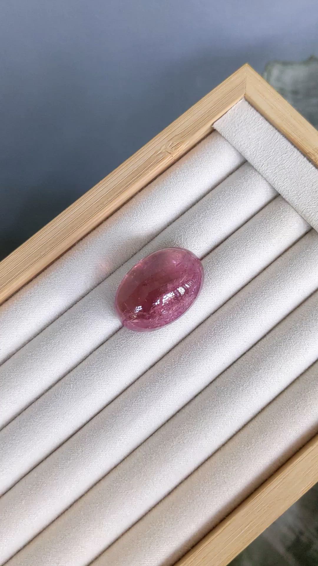 82.32 Ct. Pink Cabochon Tourmaline from Brazil Size Video