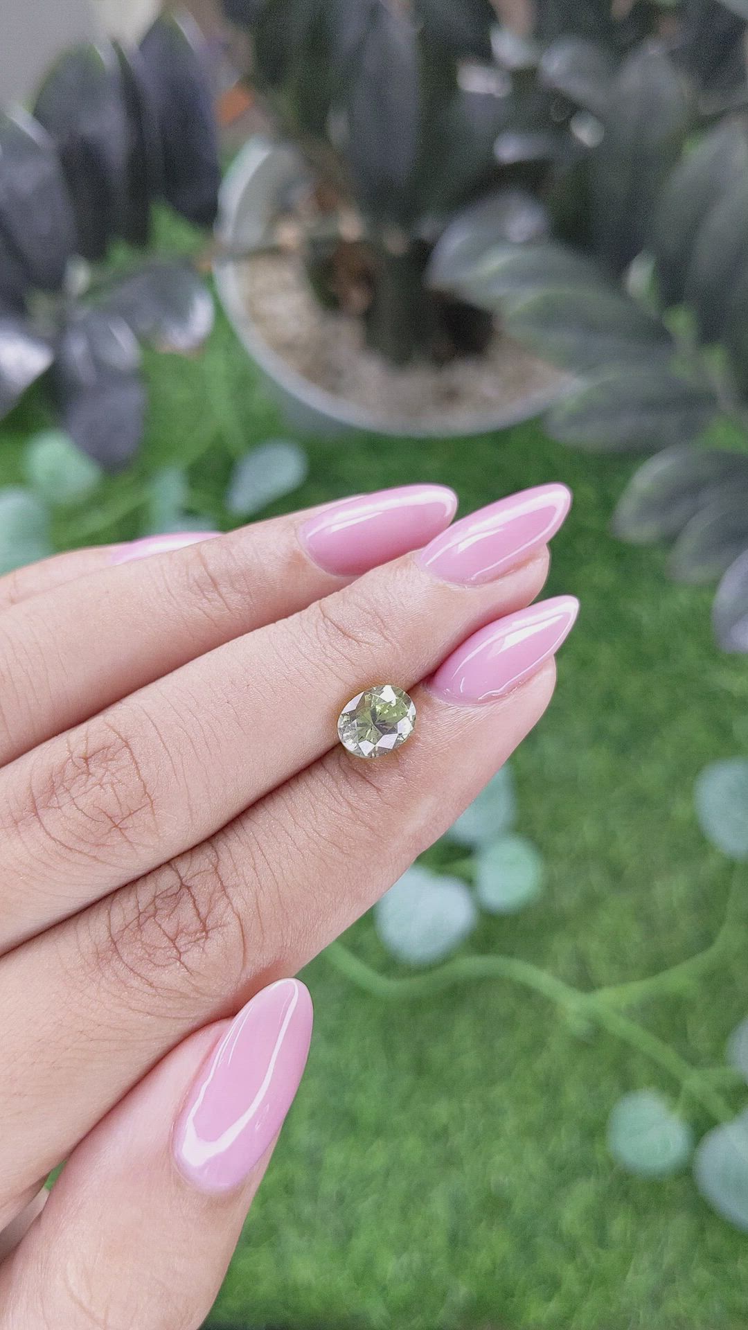 1.67 Ct. Yellowish Green Chrysoberyl from Tanzania Size Video