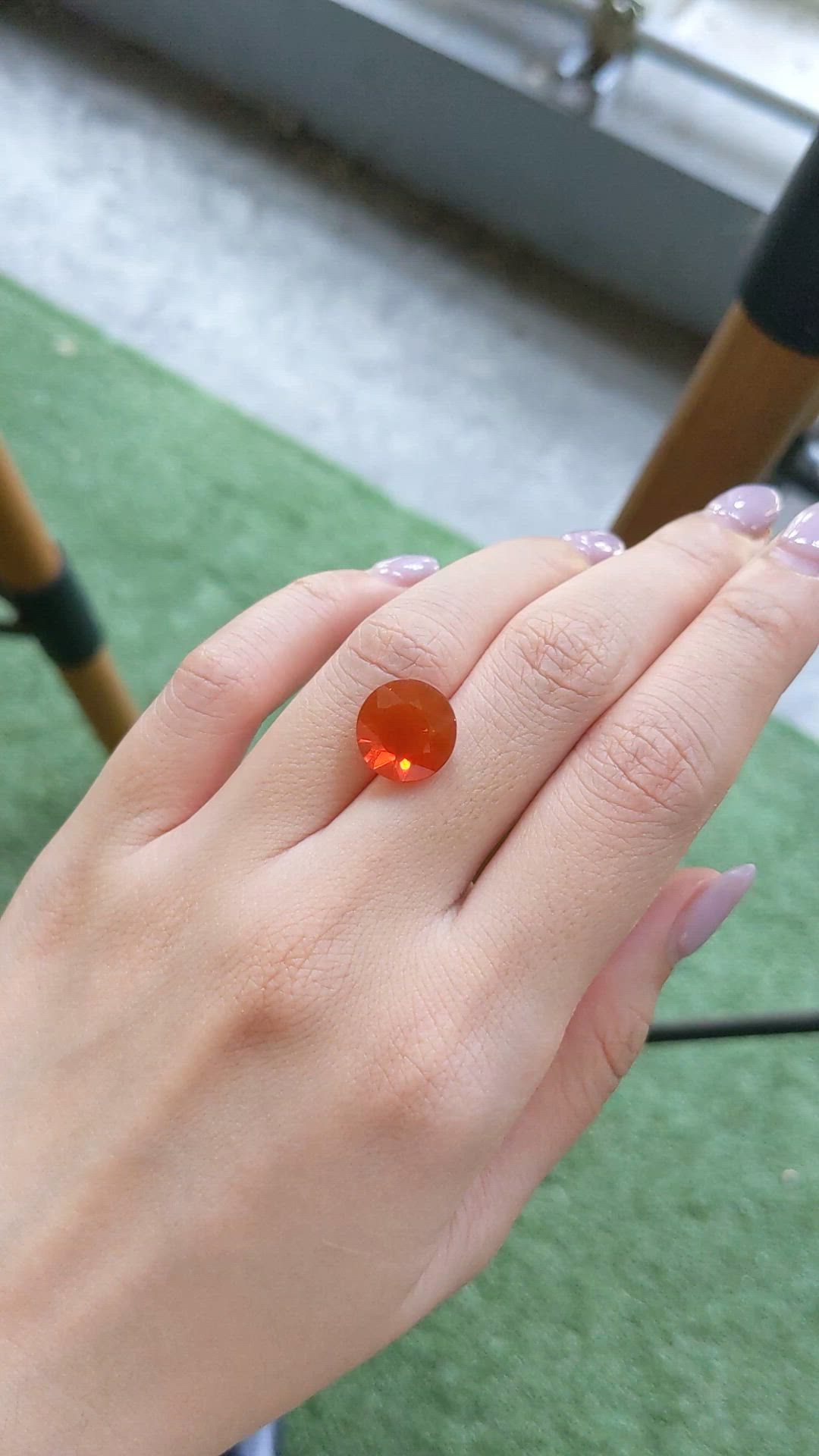 4.08 Ct. Orange Fire Opal from Mexico Size Video