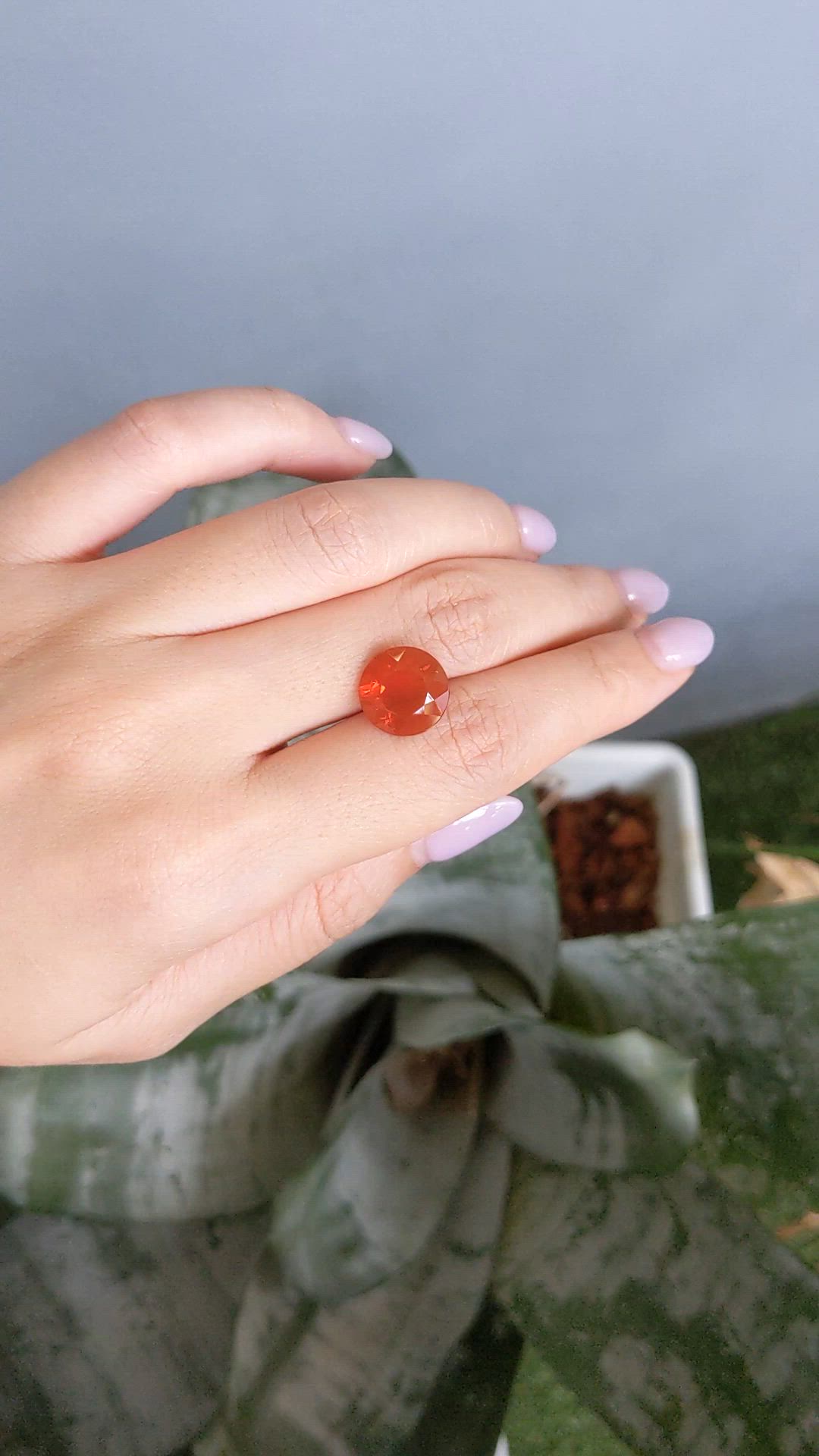 4.08 Ct. Orange Fire Opal from Mexico Size Video