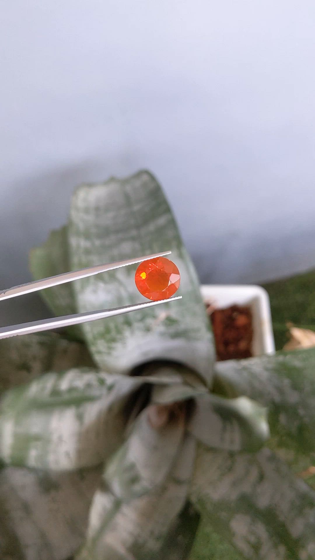 4.08 Ct. Orange Fire Opal from Mexico Size Video